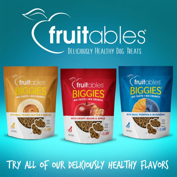Fruitables Biggies Almond Butter & Coconut Dog Treats - Healthy Natural Snacks for Large Dogs - Perfect for Training, Rewards & Dental Care