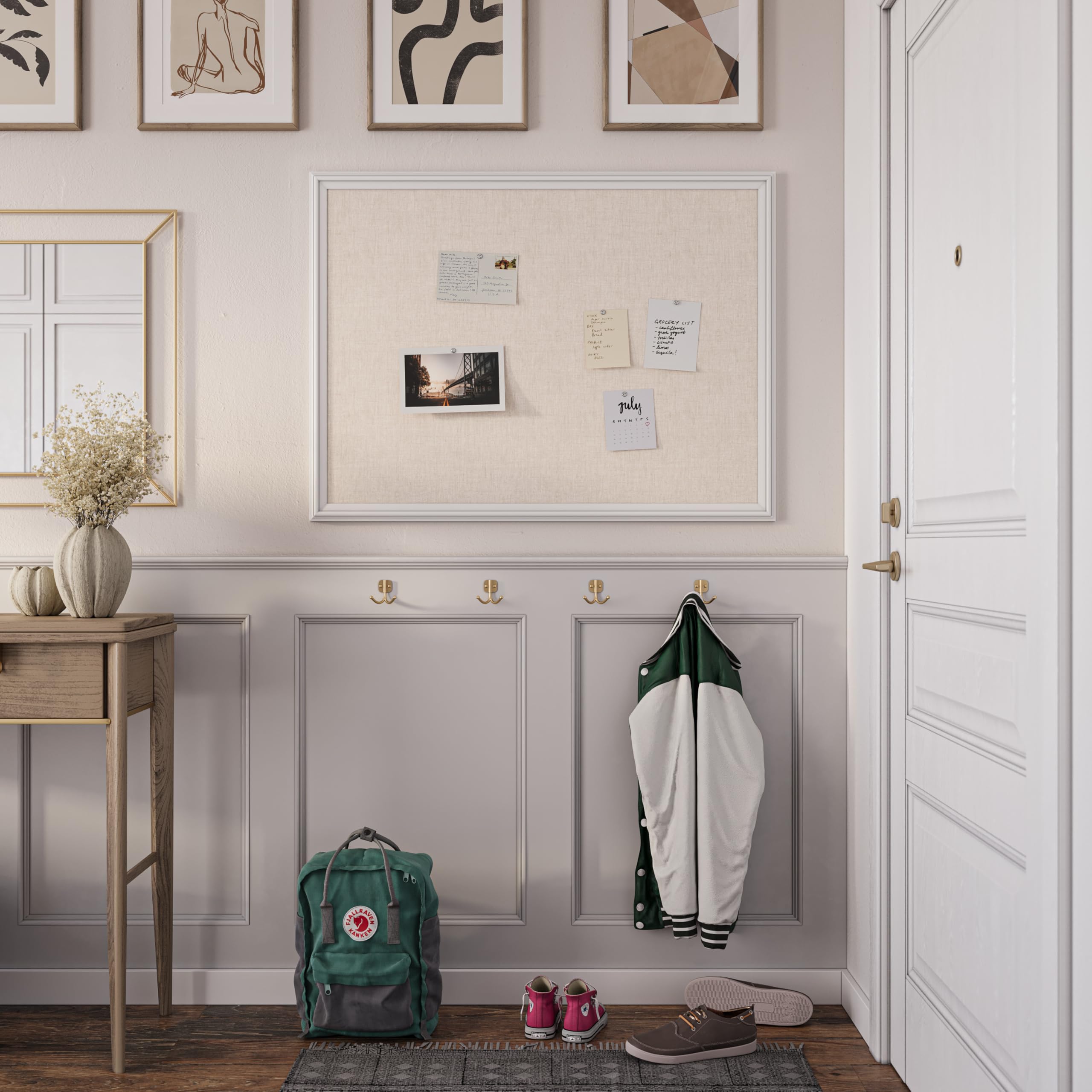 U Brands Farmhouse Linen Bulletin Board 40