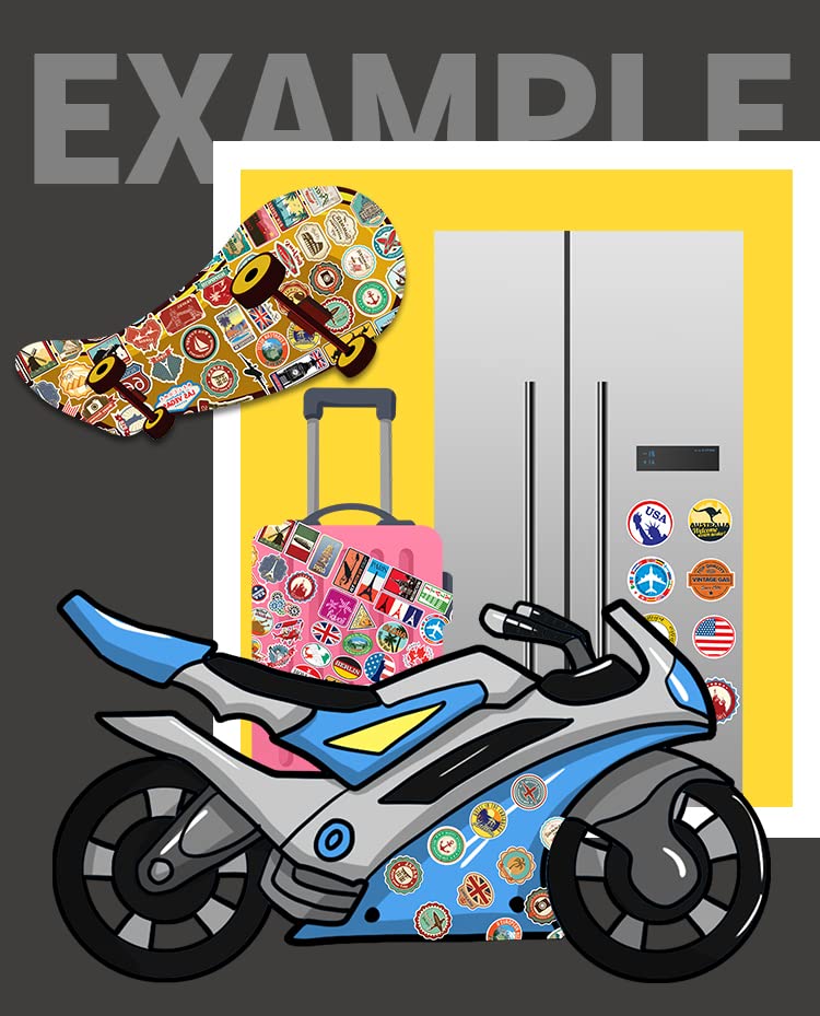 100-Piece Travel City Sticker Pack - Famous Landmark Decals for Laptops, Water Bottles & Luggage - Perfect for Travel Enthusiasts, Scrapbooking & DIY Projects