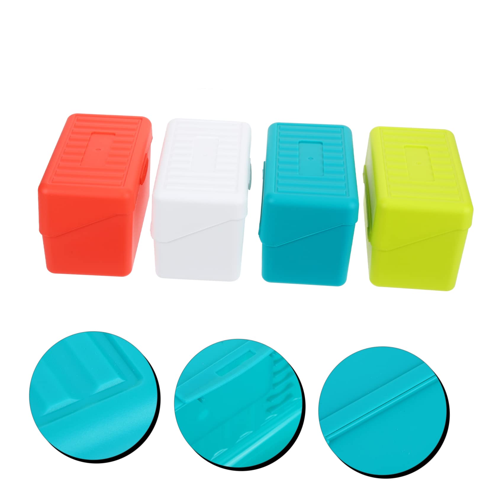 4-Piece Multicolor Index Card Holder Set - Organize Flashcards, Note Cards & Recipes - Perfect for School, Office & Kitchen Storage