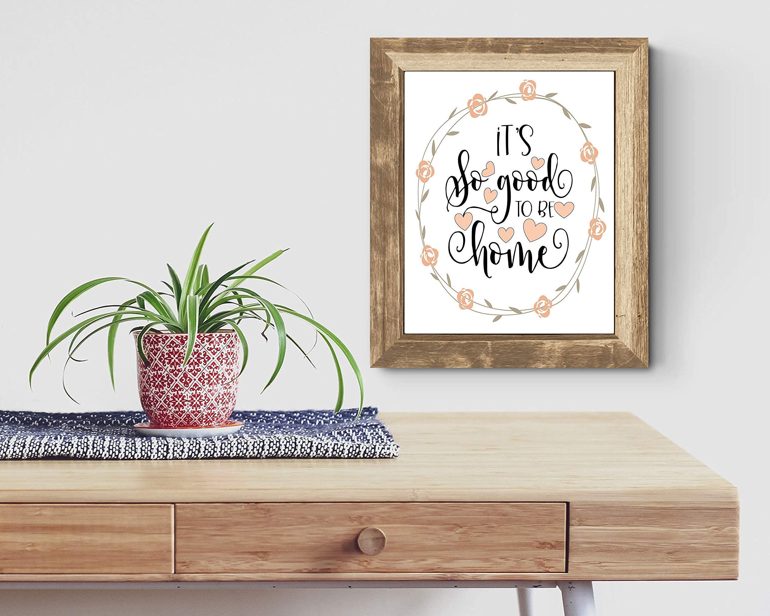 Home Decor Wall Art - 'It's So Good to Be Home' Inspirational Print - 8x10 Inches Unframed Poster - Perfect for Living Room, Bedroom & Office Decor