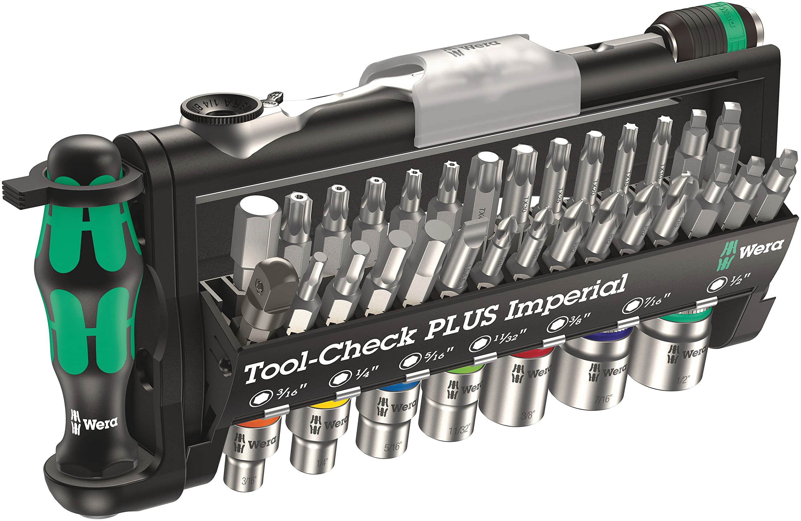 Wera Tool-Check Plus 39-Piece Bit Ratchet Set with Sockets - Premium German-Made Screwdriver Kit for DIY, Automotive & Home Repair