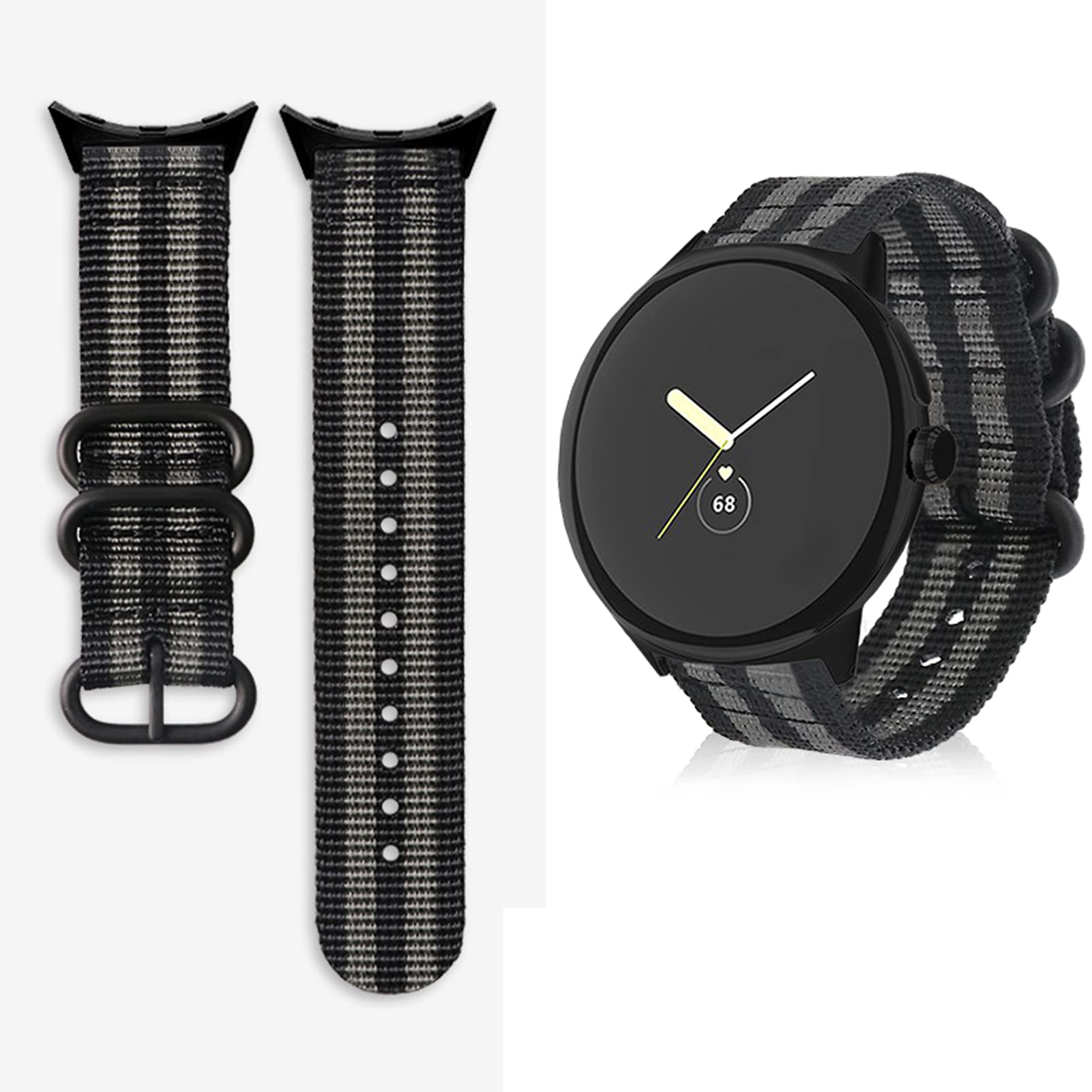 Premium Breathable Adjustable Nylon Watch Band for Google Pixel Watch - Replacement Strap for Women & Men - Comfortable Wristband for Workouts, Running & Everyday Wear