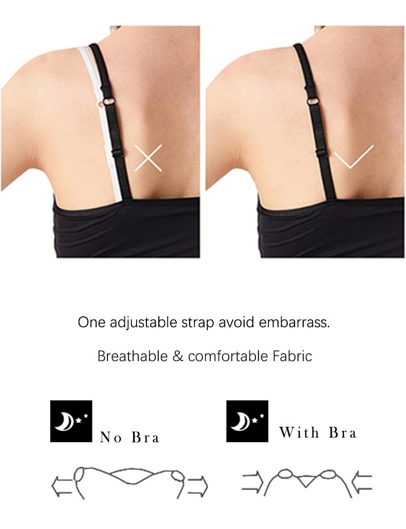 Women's Adjustable Strap Camisole Tank Top with Built-in Padded Bra - Sleeveless Layering Vest (1/2/3 Pack) - Perfect for Yoga, Summer Outfits & Casual Wear