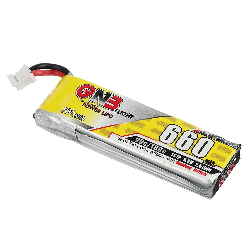 GNB GAONENG 3.8V 660mAh 90C 1S LiPo Battery with PH2.0 Connector - 4 Pack for RC Drones, FPV Racing, and Mini Quadcopters