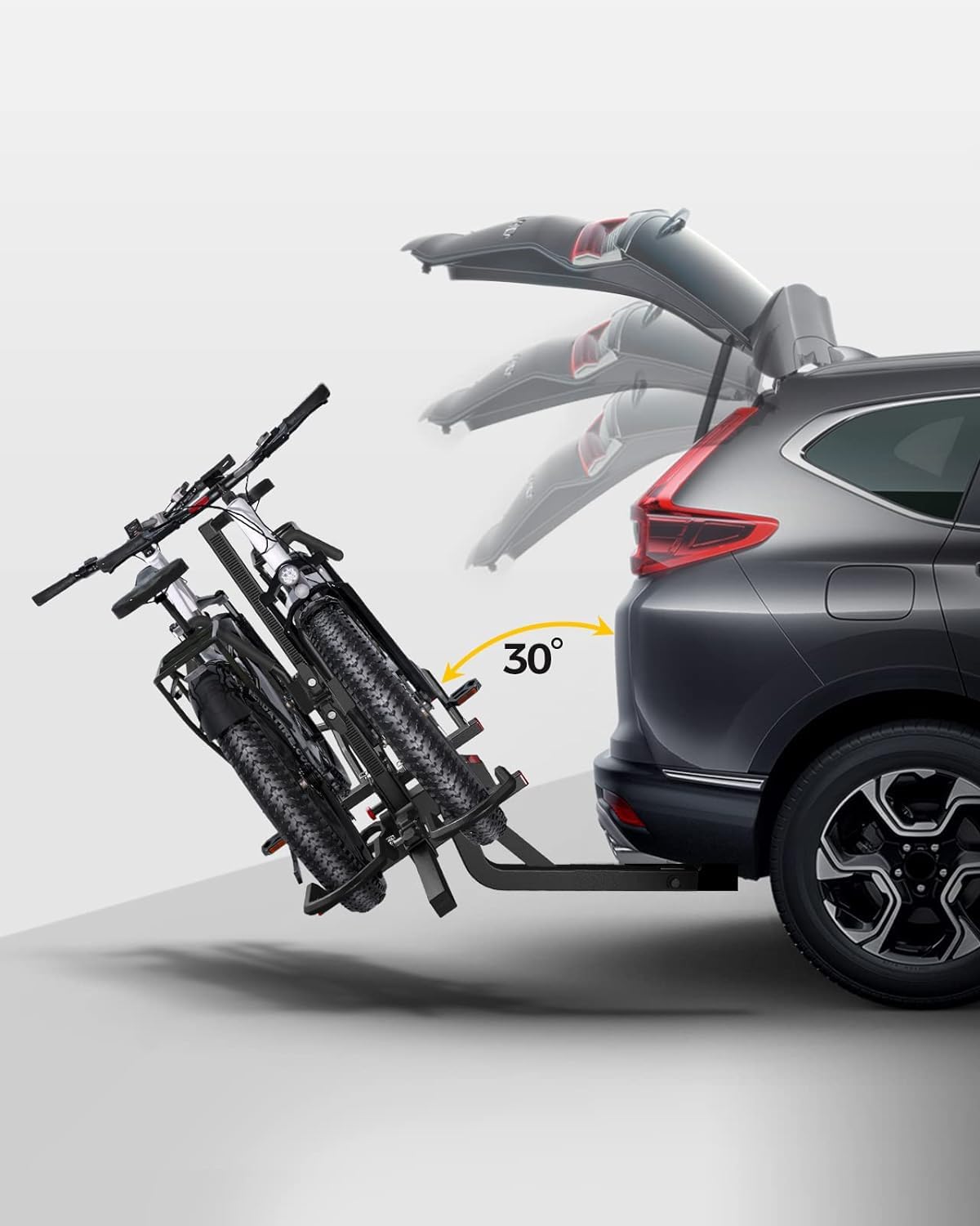 KYX 2-Bike Hitch Mount Bike Rack for SUV & RV - 180LBS Capacity, E-Bike Compatible, Quick Tilt Release, Foldable & Anti-Wobble Design with Double Lock System - Perfect for Road Trips, Camping & Outdoor Adventures