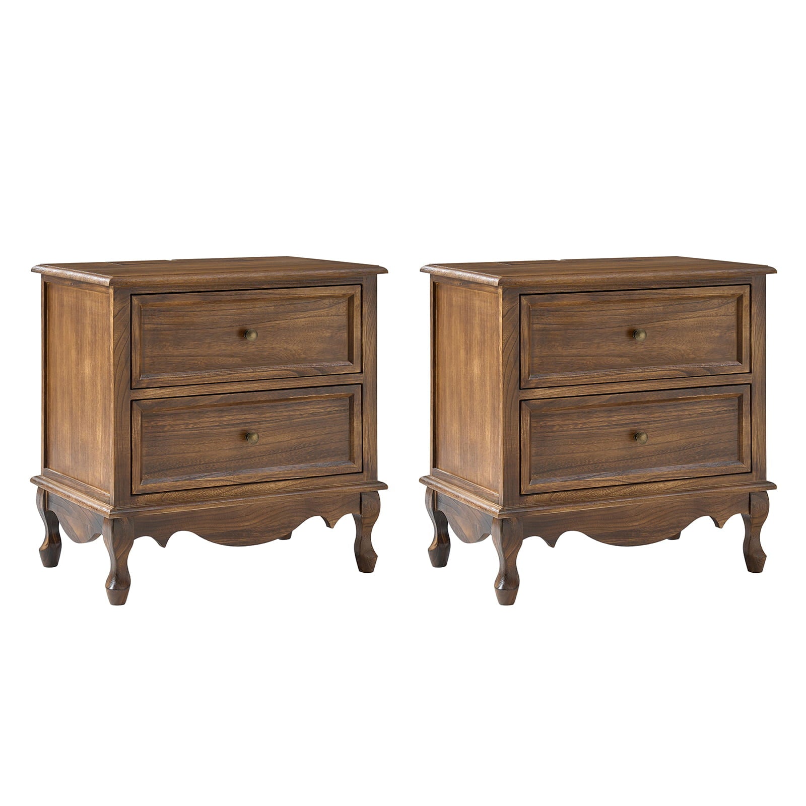 Galatea 24 Inch Tall 2-Drawer Nightstand Chest - Modern Bedside Table with Optional Styles for Bedroom, Living Room, or Office Storage