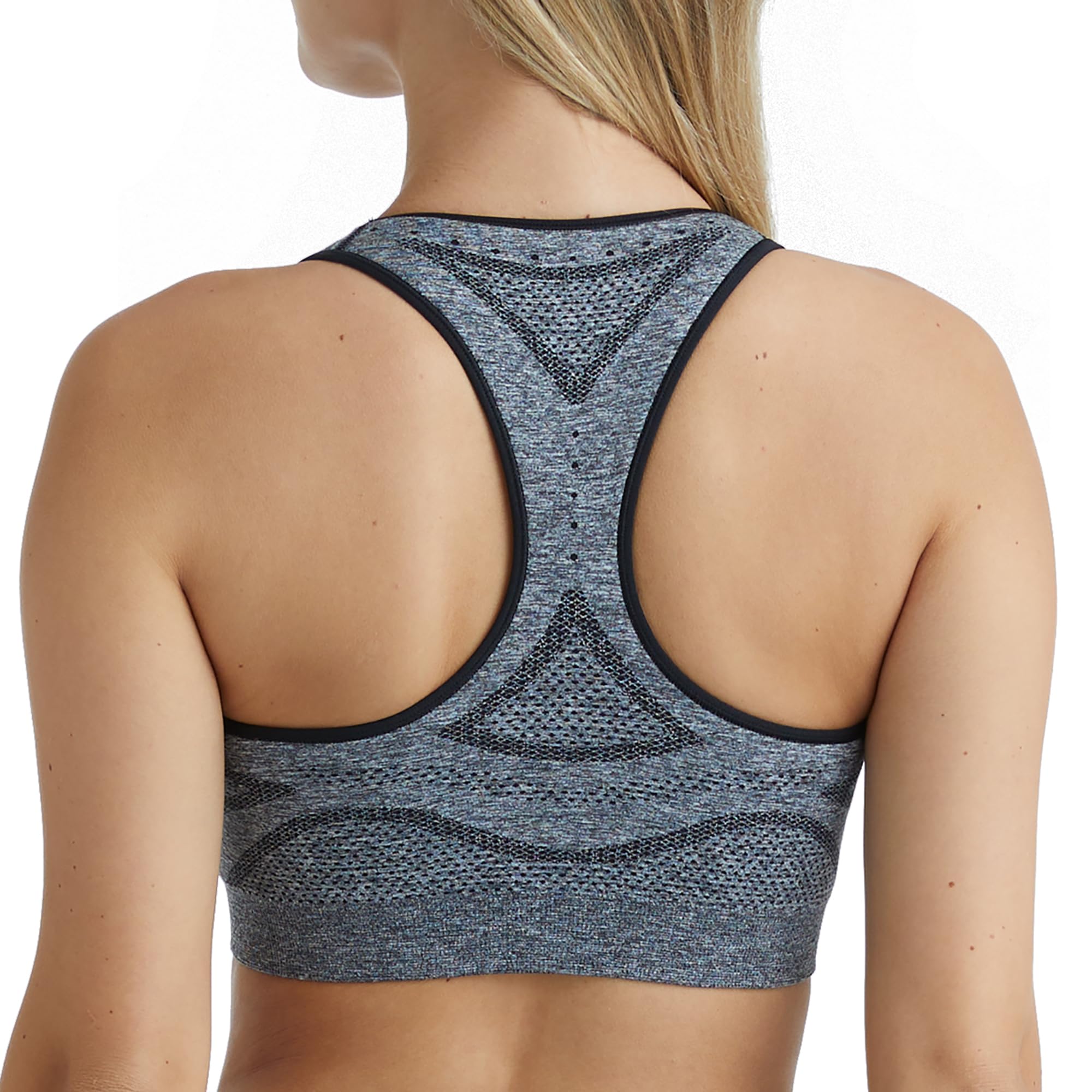 Hanes Women's Seamless Racerback Sports Bra - Moisture-Wicking, Moderate Support Workout Bra - 1 or 3 Pack for Yoga, Running & Gym Activities
