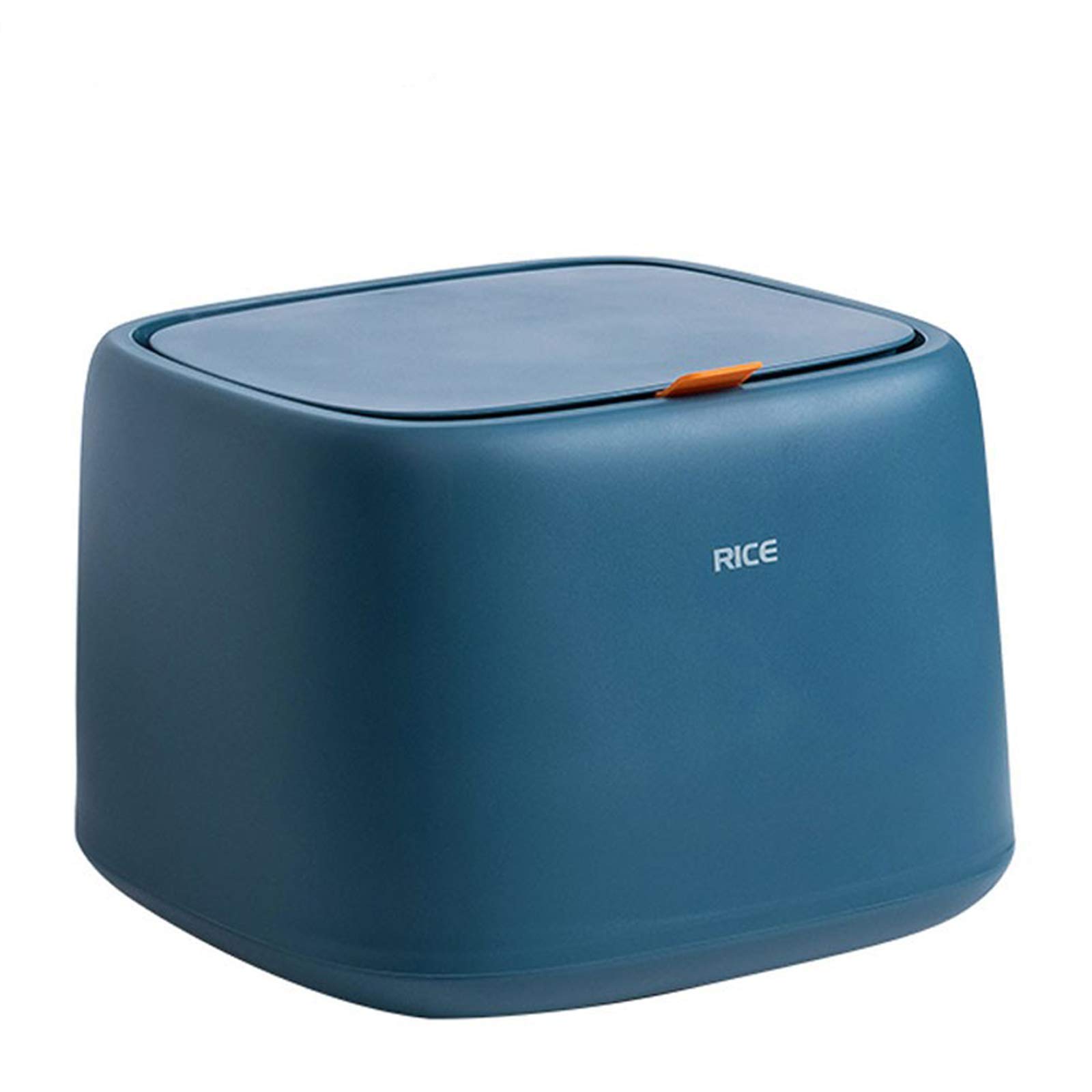 10kg Airtight Rice Storage Container with Silicone Seal - Plastic Food-Grade Cereal Dispenser & Flour Bin with Handle - Perfect for Rice, Cat Food, Grains & Bulk Dry Food Storage (Dark Blue)