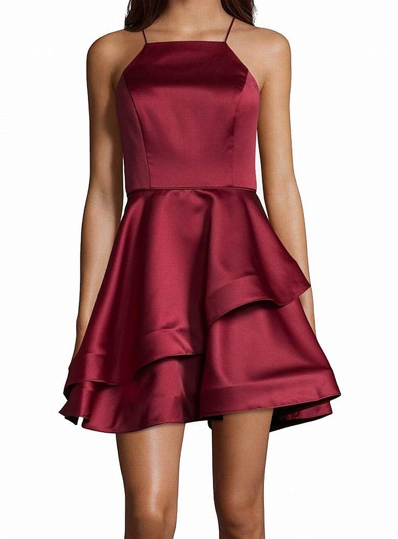 Betsy & Adam Women's Solid Tiered Dress - Red, Size 4 | Elegant Casual & Party Wear for Women | Perfect for Weddings, Cocktail Parties & Special Occasions