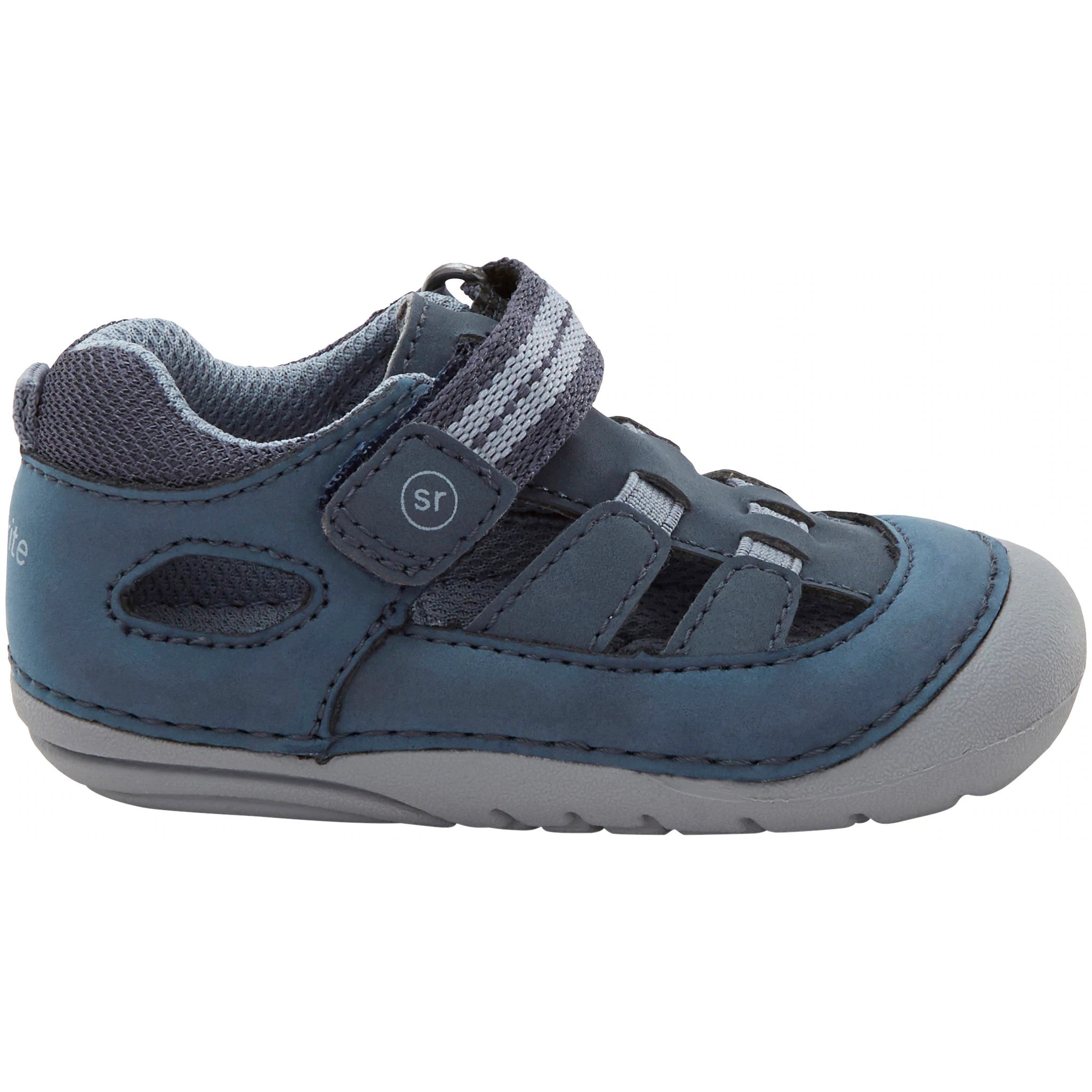 Stride Rite Dark Blue Sonny Soft Motion Baby Sandals for Boys & Girls - Comfortable Walking Shoes for Toddlers, Perfect for Beach, Park & Summer Outings
