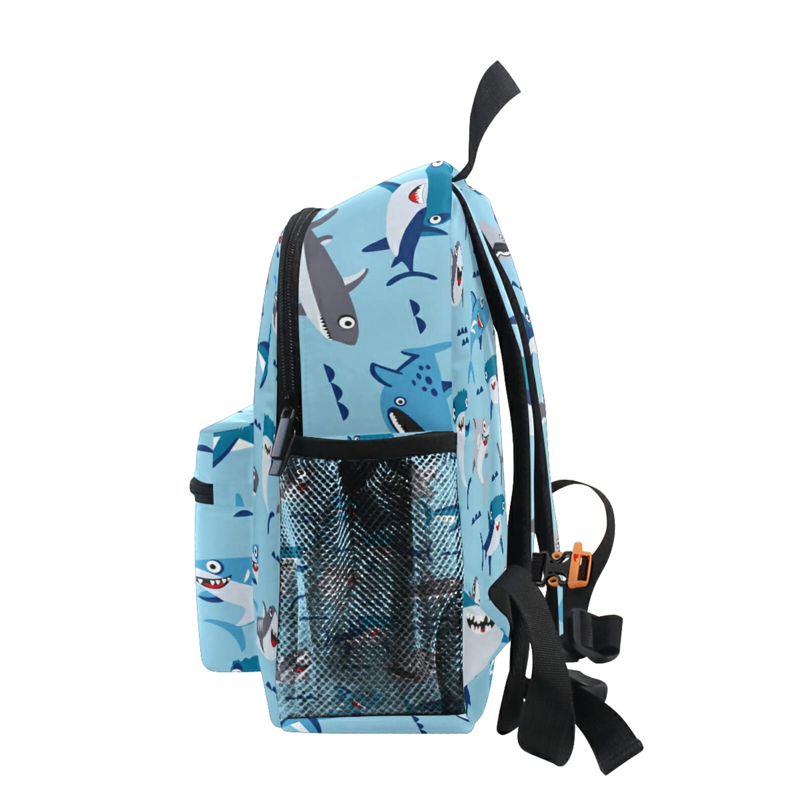 Custom Shark Kids Backpack with Name - Personalized Toddler Backpack for Boys & Girls | Adjustable Chest Strap | Durable Preschool Backpack for School, Travel & Outdoor Adventures