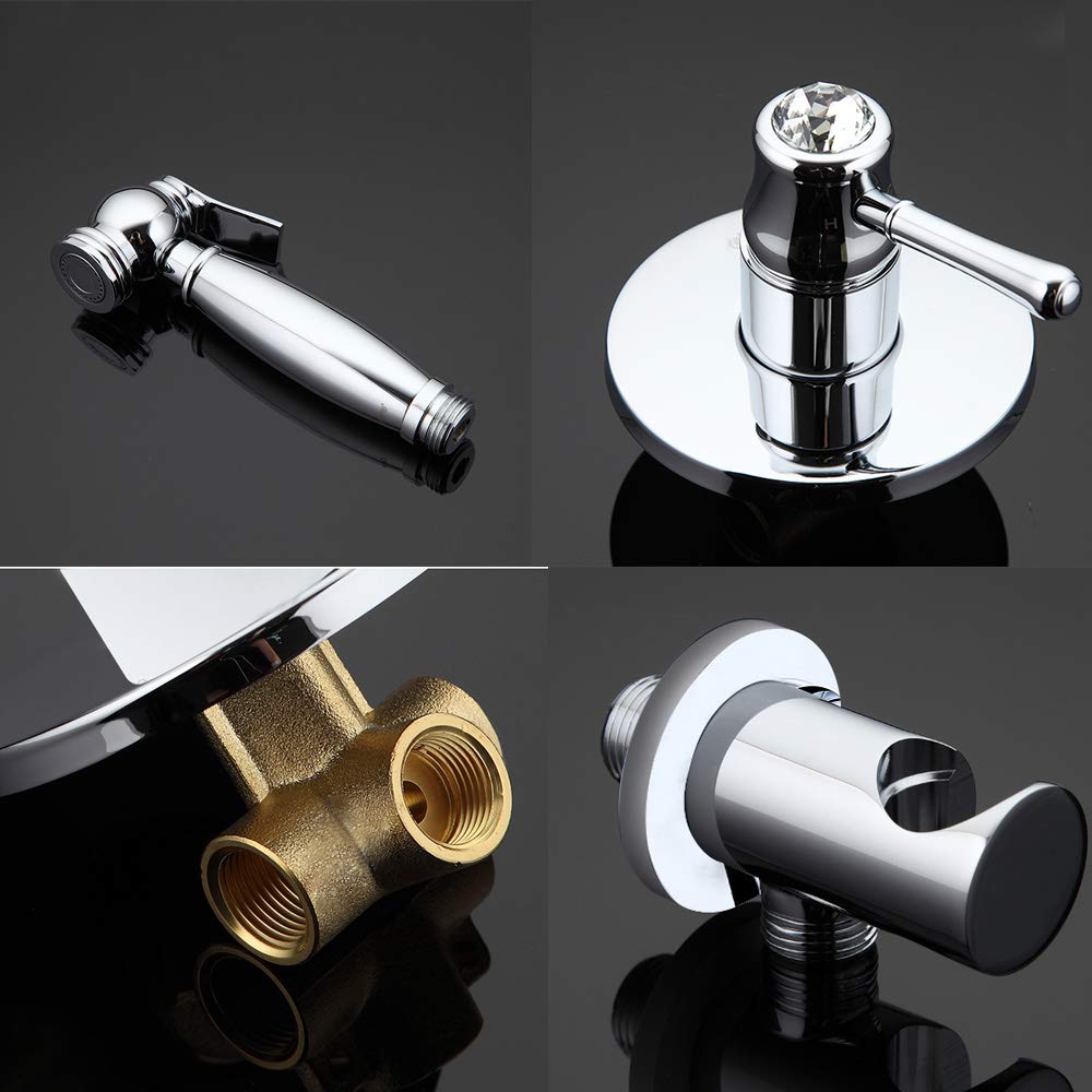 Premium Brass Handheld Toilet Sprayer with Hot & Cold Water - Chrome Bathroom Bidet Sprayer for Feminine Hygiene, Baby Cloth Diaper Cleaning & Plant Watering - Perfect for Home, Nursery & Garden Use