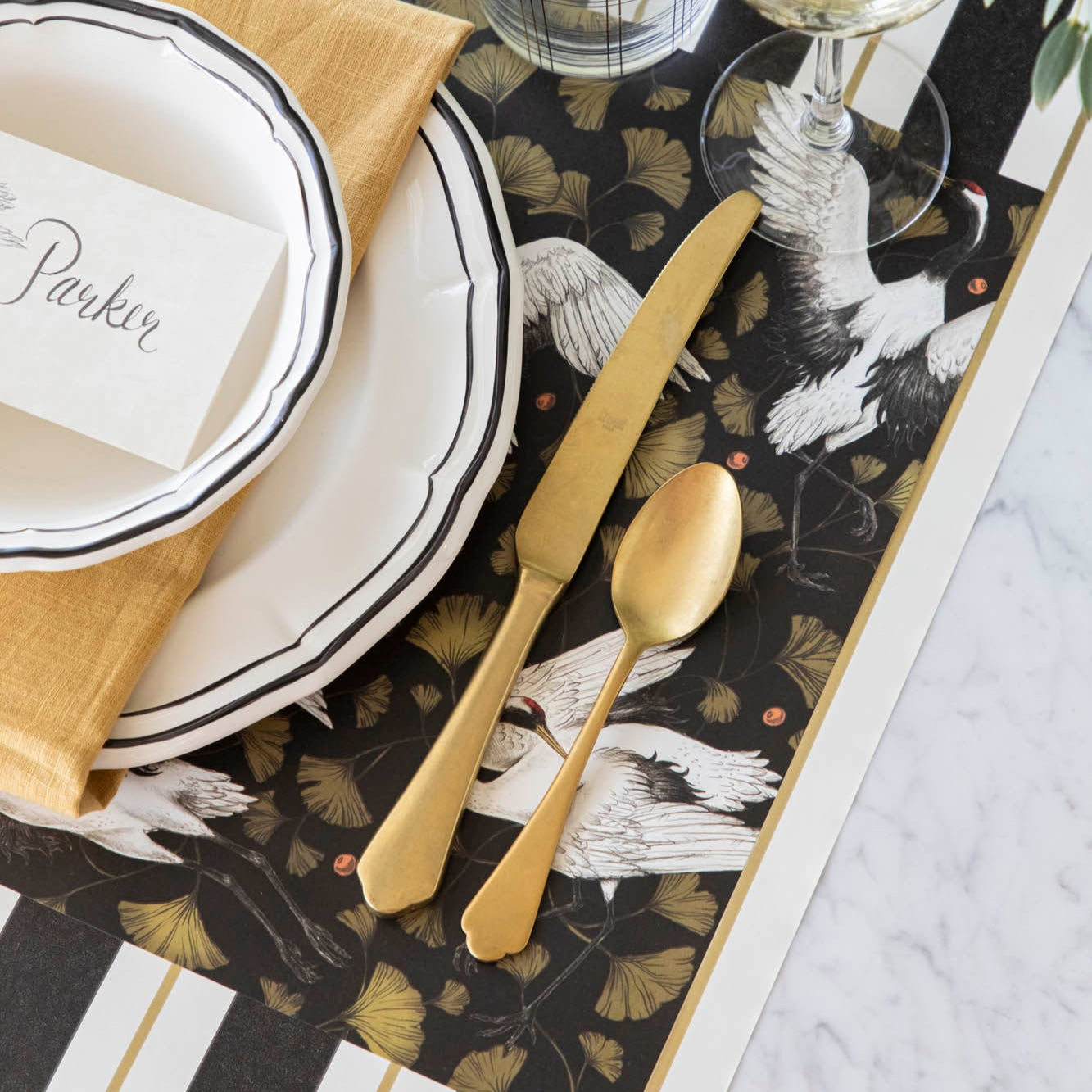 Elegant Crane Dance Placemat Set - Non-Slip Table Mats for Dining, Home Decor & Party Use - Perfect for Everyday Meals, Special Occasions & Asian-Themed Decor