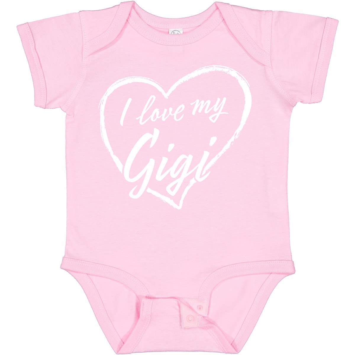 Inktastic I Love My Gigi White Chalk Heart Baby Bodysuit - Cute Outfit for Grandparents Day, Family Photos & Newborn Gifts