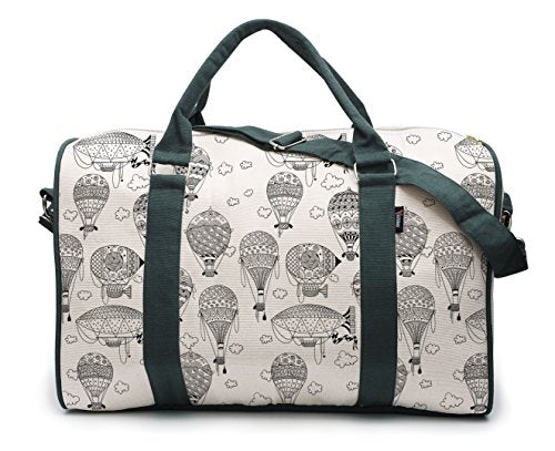 Airship and Clouds 2 Printed Oversized Canvas Duffle Bag - Large Travel Luggage for Men & Women - Perfect for Gym, Weekend Trips and Airplane Carry-On