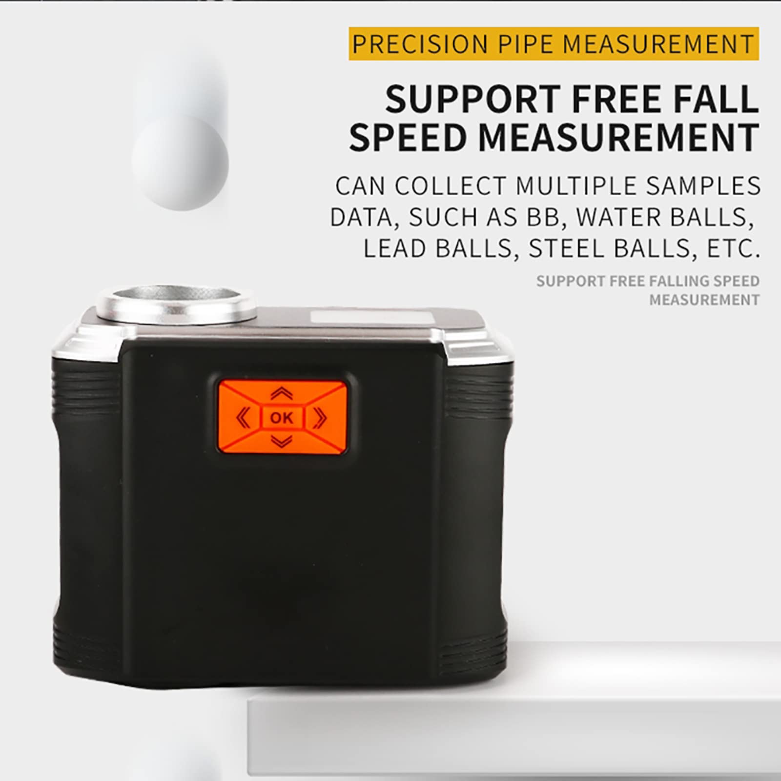 Bluetooth Muzzle Velocity Chronograph - Shooting Speed Tester with LCD Display & Mobile App Sync for Free Fall (Zero Muzzle Velocity) Measurement - Perfect for Ballistics Testing, Airsoft, and Firearms Training