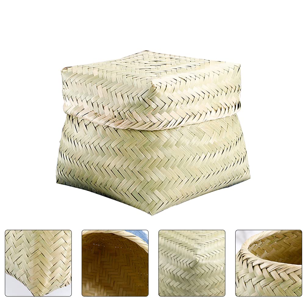 DOITOOL Bamboo Woven Bread Basket with Lid - Natural Handwoven Storage Basket for Bread, Snacks, Fruits & Vegetables | Perfect for Kitchen Counter, Dining Table, Picnic & Farmhouse Decor