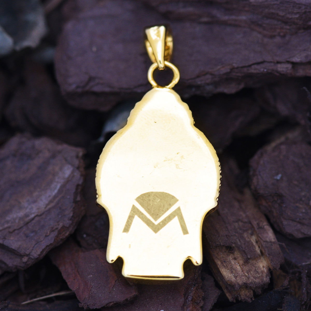 18K Yellow Gold Buddha Head Pendant Necklace for Men - Spiritual Jewelry Gift for Meditation & Yoga Enthusiasts