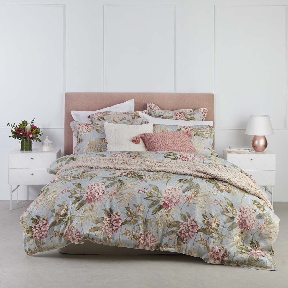 Premium Hazelwood Green Quilt Cover Set - Super King Size (108
