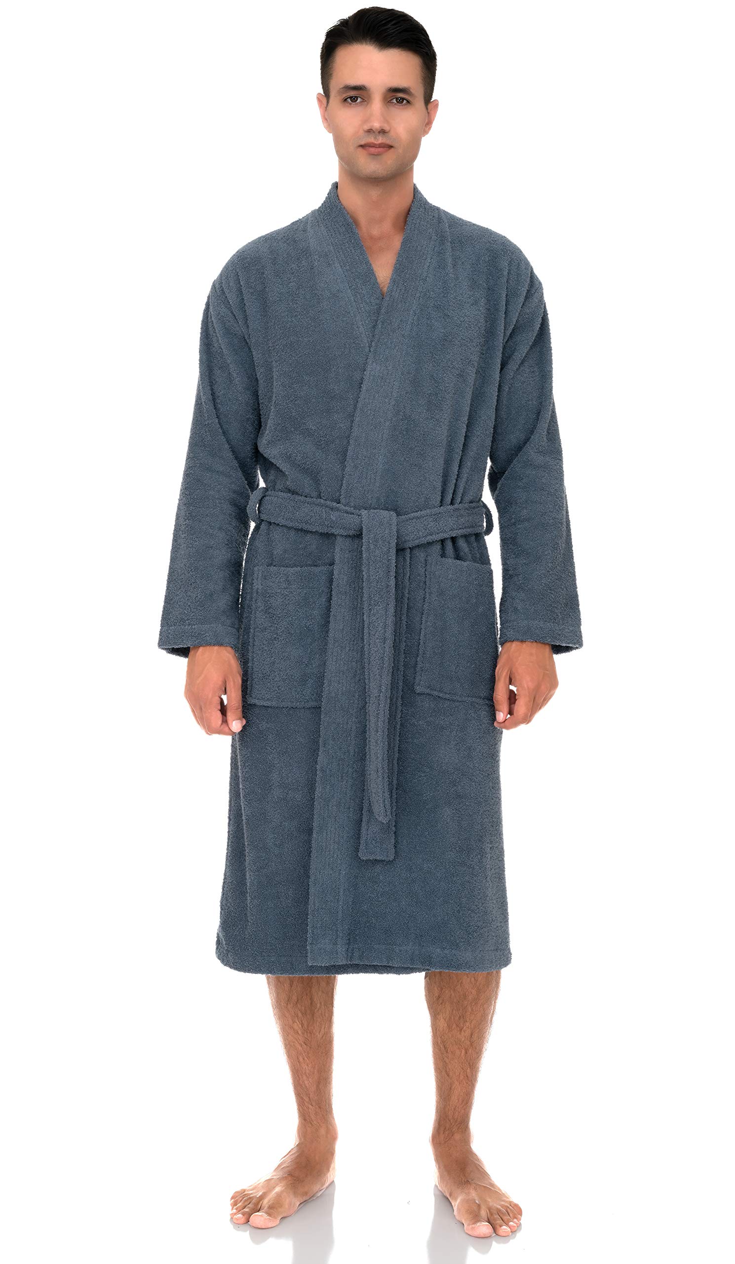 Men's Cotton Terry Cloth Bathrobe - Ultra Soft & Absorbent Bath Robe for Men | Spa, Lounge & Post-Shower Comfort