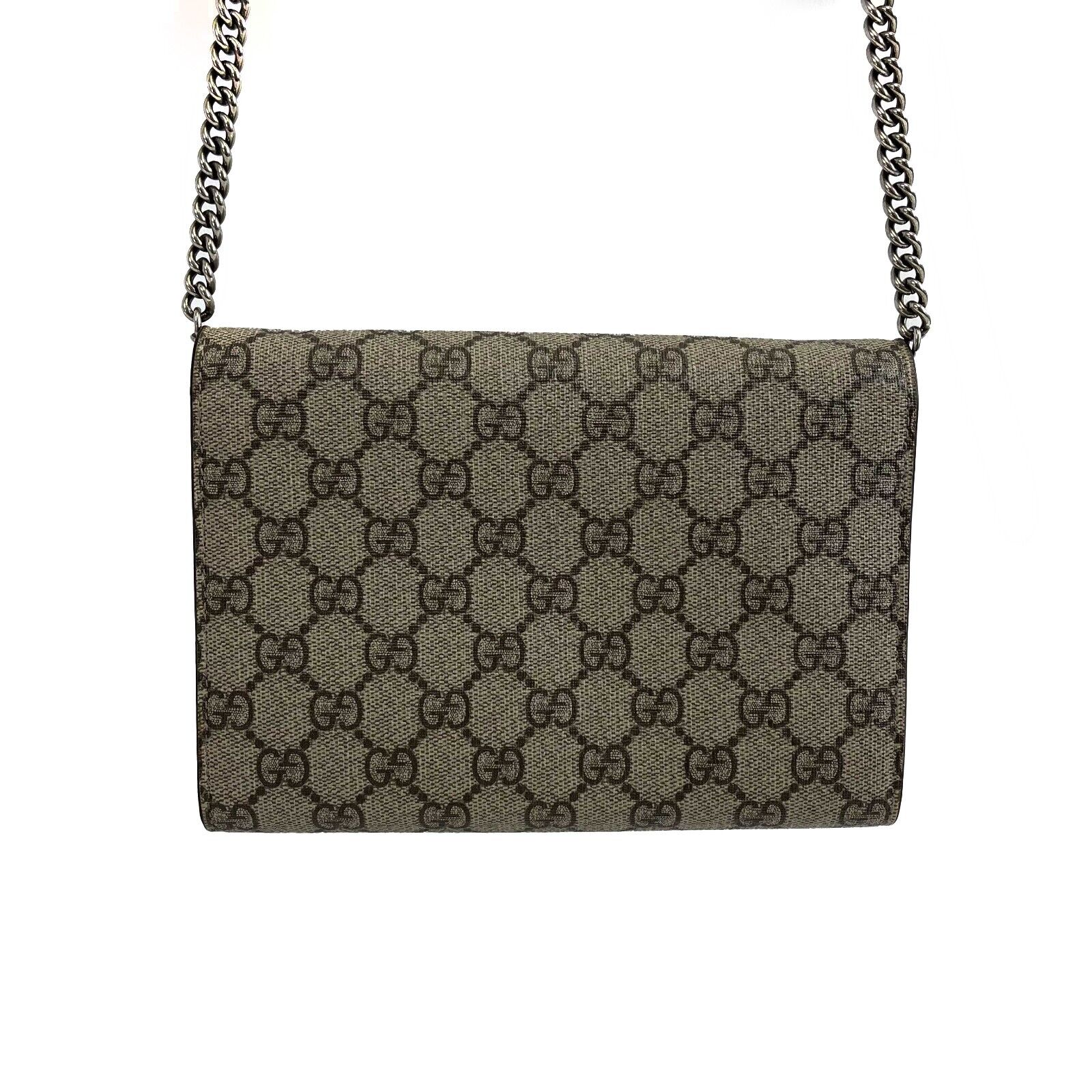Gucci Dionysus GG Supreme Chain Wallet Crossbody Bag - Beige & Ebony Designer Purse for Women | Perfect for Parties, Travel & Everyday Use
