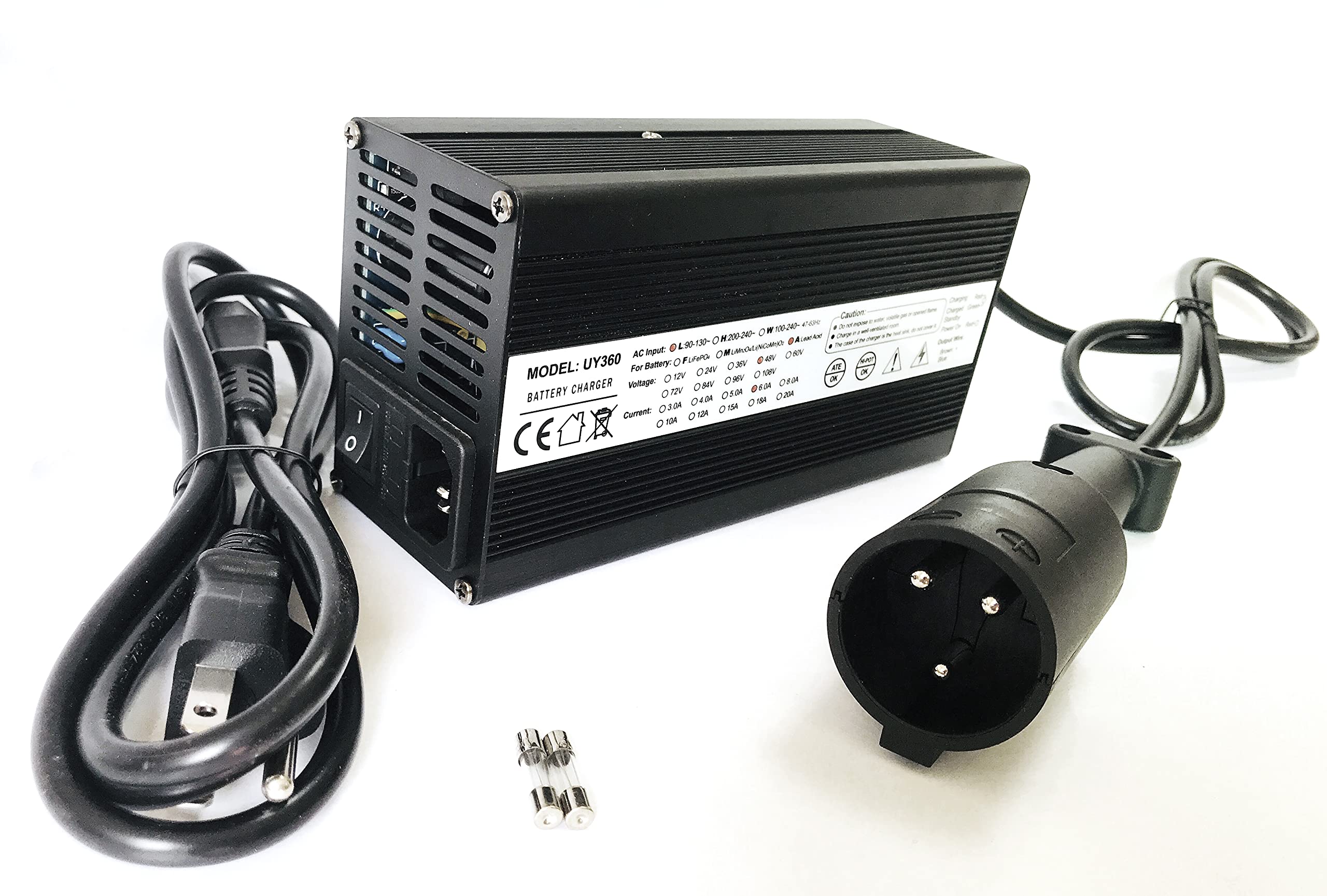 48V 6A Golf Cart Battery Charger for Club Car | 3-Pin Round Connector | Fast Charging & Durable | Perfect for Golf Courses, Resorts & Home Use