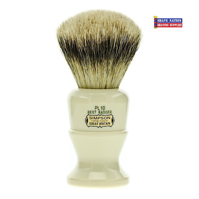 Simpsons Polo PL10 Shaving Brush - Best Badger Hair for Men's Wet Shaving | Luxury Grooming & Travel Essential