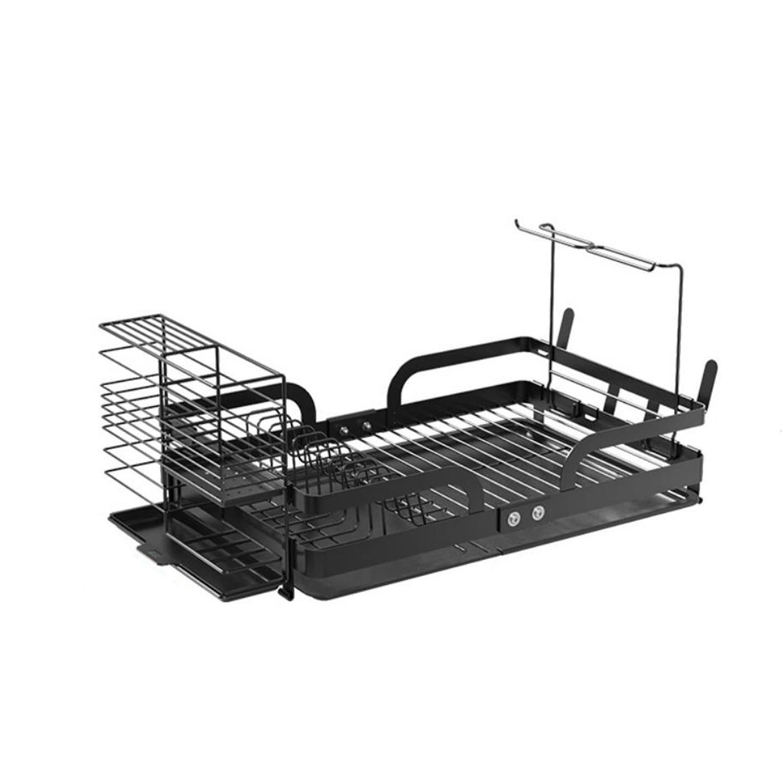 Stainless Steel Dish Drying Rack for Kitchen - 2 Tier Plate Cup Bowl Holder, Space Saving Tableware Organizer with Drain Board | Perfect for Restaurants, Home Kitchen Countertop & Dishwasher Storage