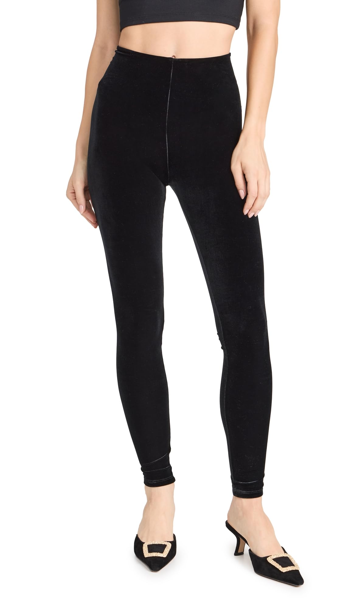 Commando Women's Perfect Control Velour Leggings - High Waisted Tummy Control Yoga Pants for Workout, Lounge & Everyday Wear