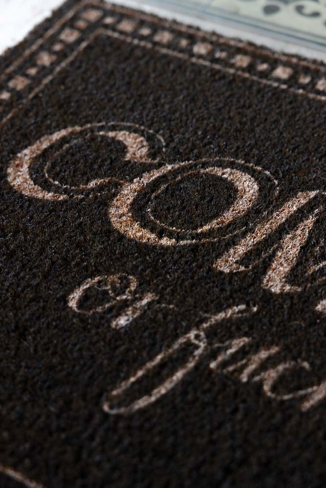 Funny Brown Doormat - 'Come In or F*** Off' Welcome Mat for Front Door - Perfect for Home, Office, or Apartment Entryway