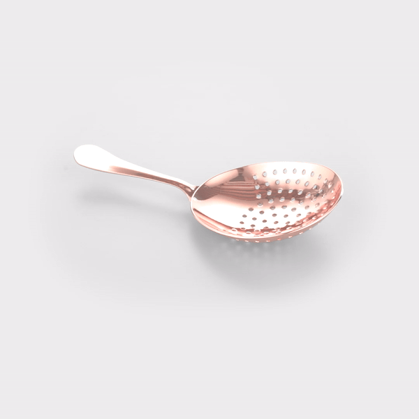 Premium Copper Plated Stainless Steel Julep Strainer - 6.5 Inch Cocktail Tool for Mint Juleps & Classic Cocktails - Perfect for Bartenders & Home Mixologists