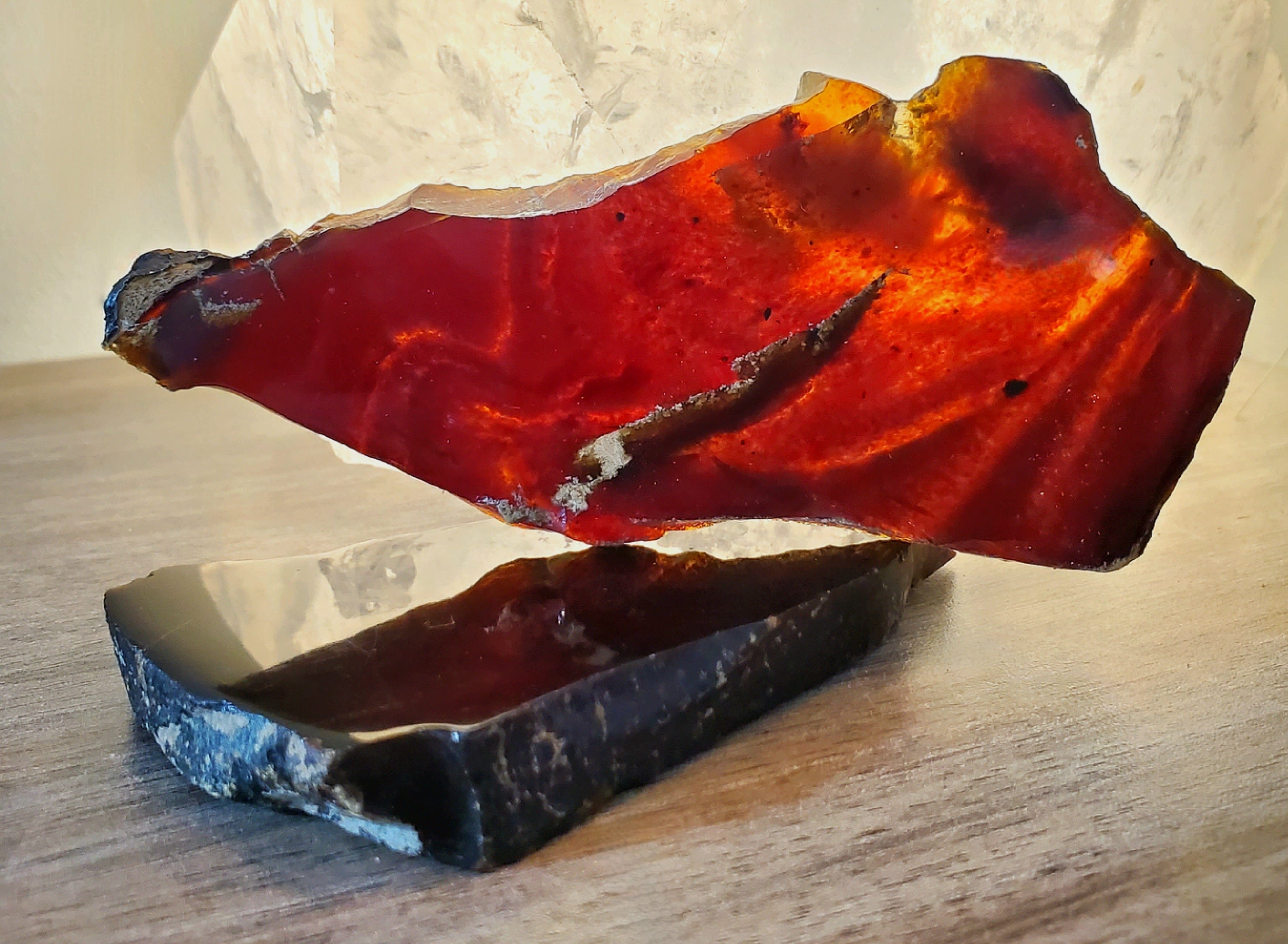 Natural Baltic Amber Slab - Raw Unpolished Amber Stone for Jewelry Making, Healing Crystals & Home Decor - Perfect for DIY Crafts, Meditation & Gifts