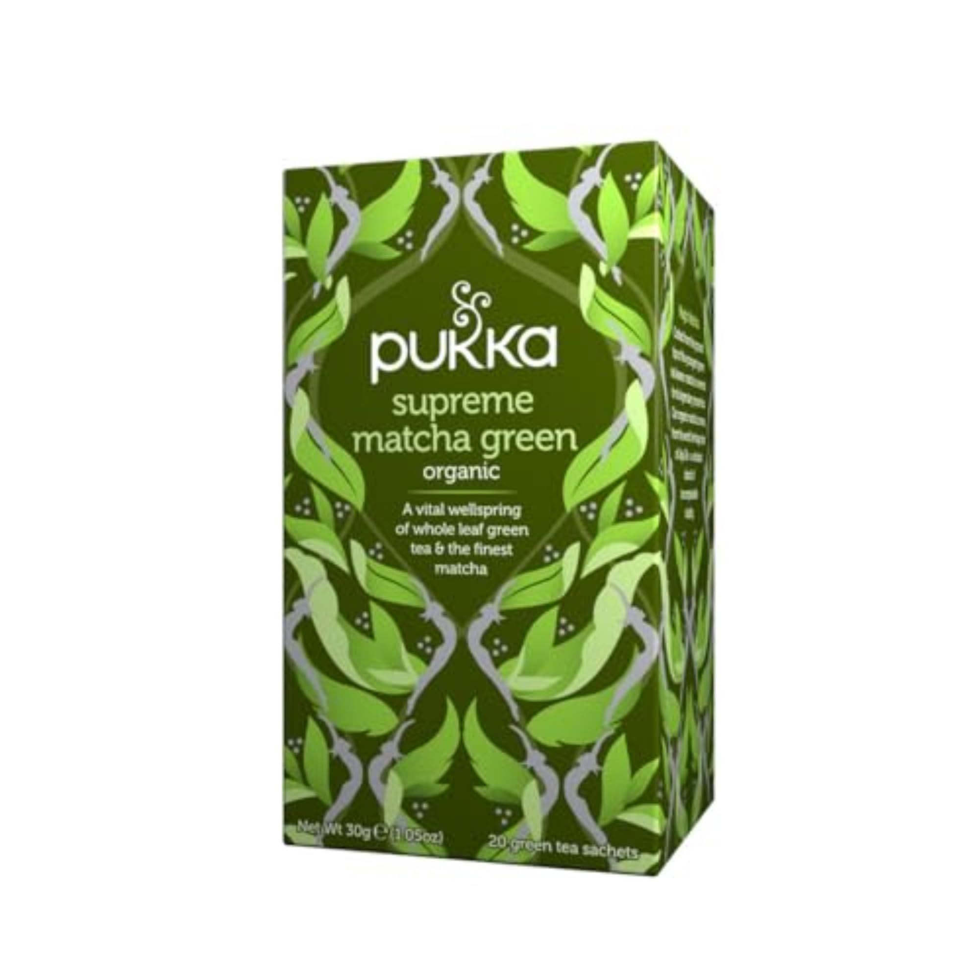 Organic Supreme Matcha Green Tea Bags - Pukka Herbal Tea (20 Count) | Antioxidant-Rich, Energy-Boosting for Morning & Afternoon Wellness