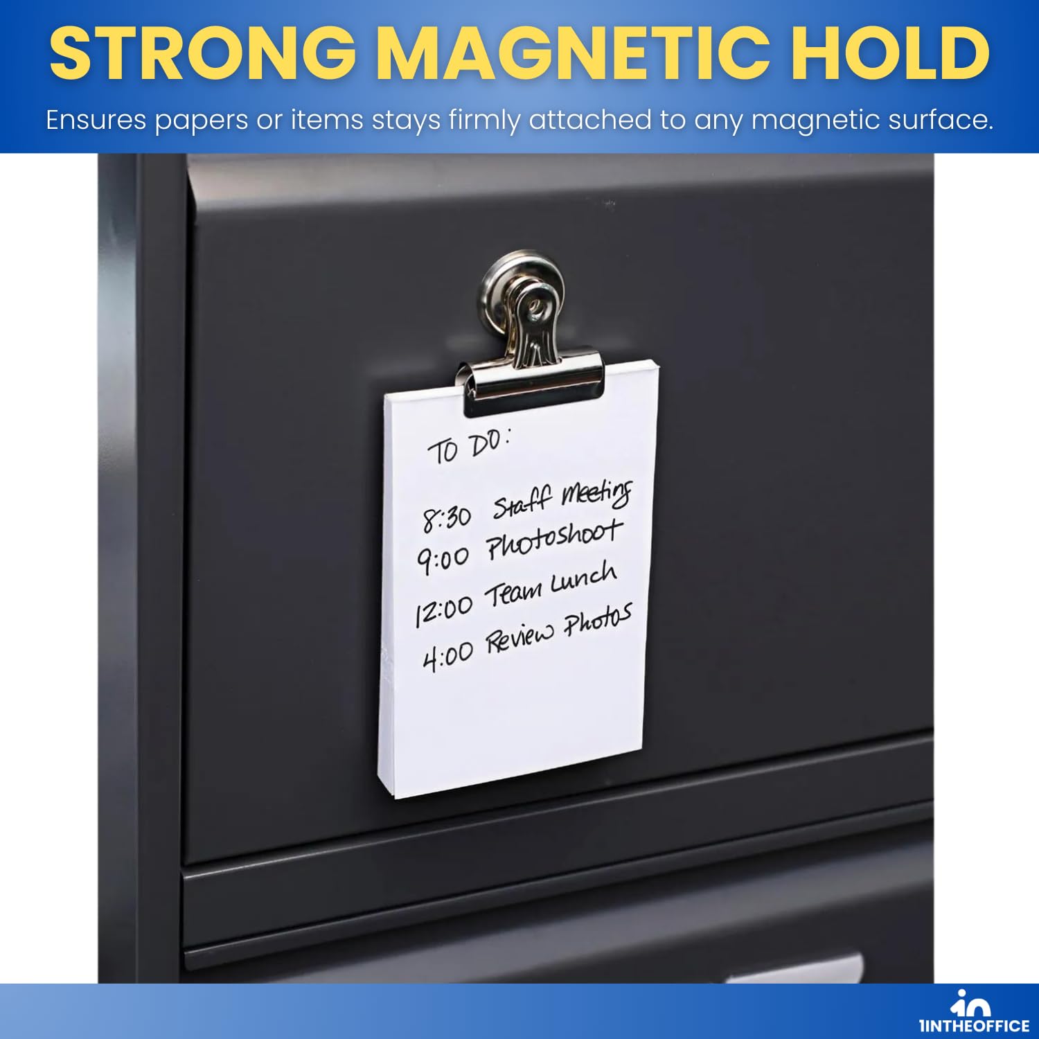 Heavy Duty Magnetic Clips for Refrigerator - 12 Pack Silver Bulldog Magnet Grip Clips (2.3