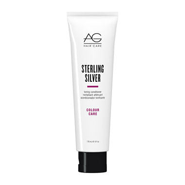 AG Hair Sterling Silver Conditioner 6 oz for Blonde, Gray & Color-Treated Hair - Purple Toning Treatment for Brassiness & Shine Enhancement - Salon Quality Hair Care for Daily Use & Color Maintenance