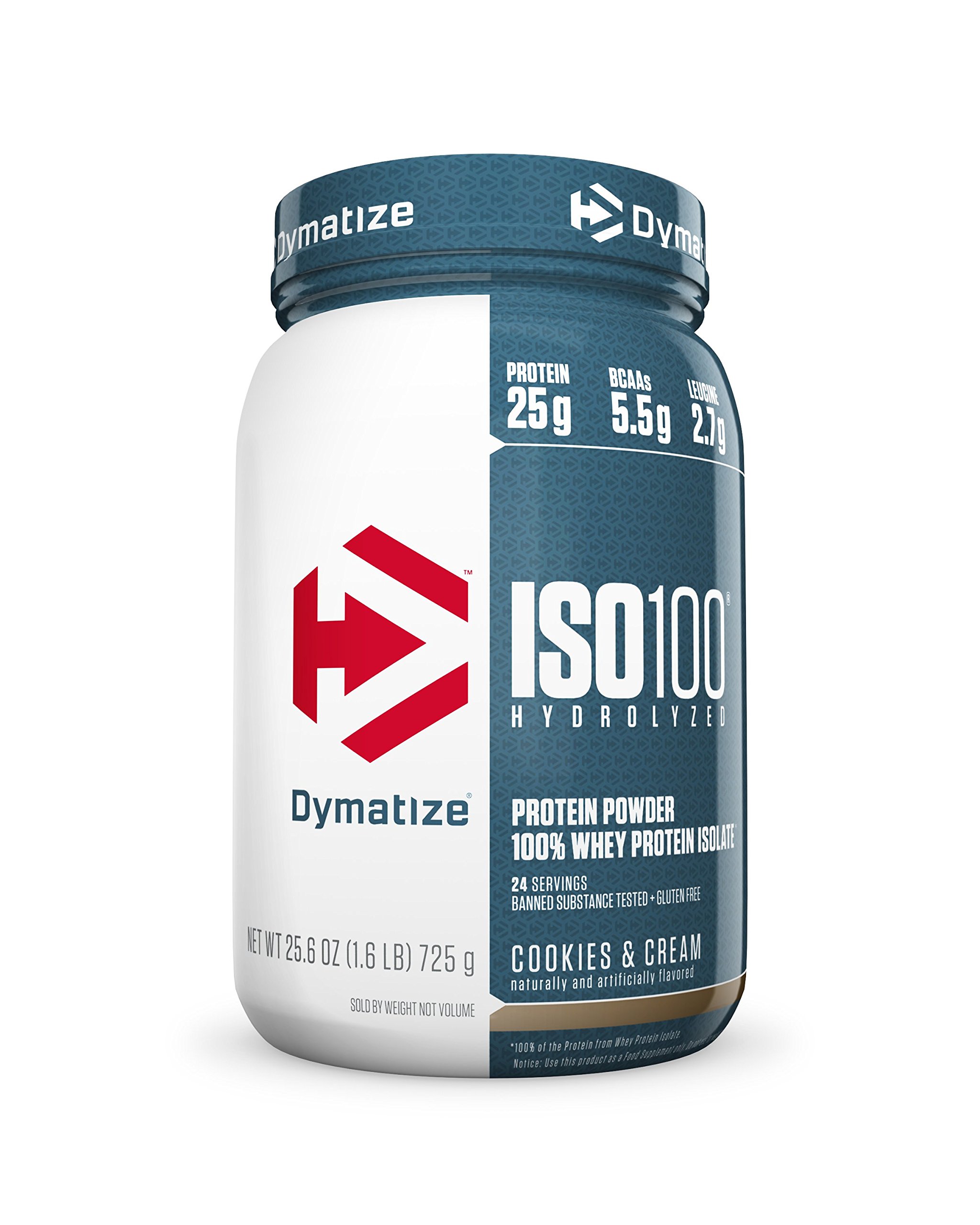 Dymatize ISO 100 Hydrolyzed Whey Protein Powder - Cookies & Cream Flavor, 1.6lb (Pack of 6) | Fast-Absorbing Post-Workout Recovery Supplement for Muscle Growth & Repair | Ideal for Gym, Fitness & Bodybuilding