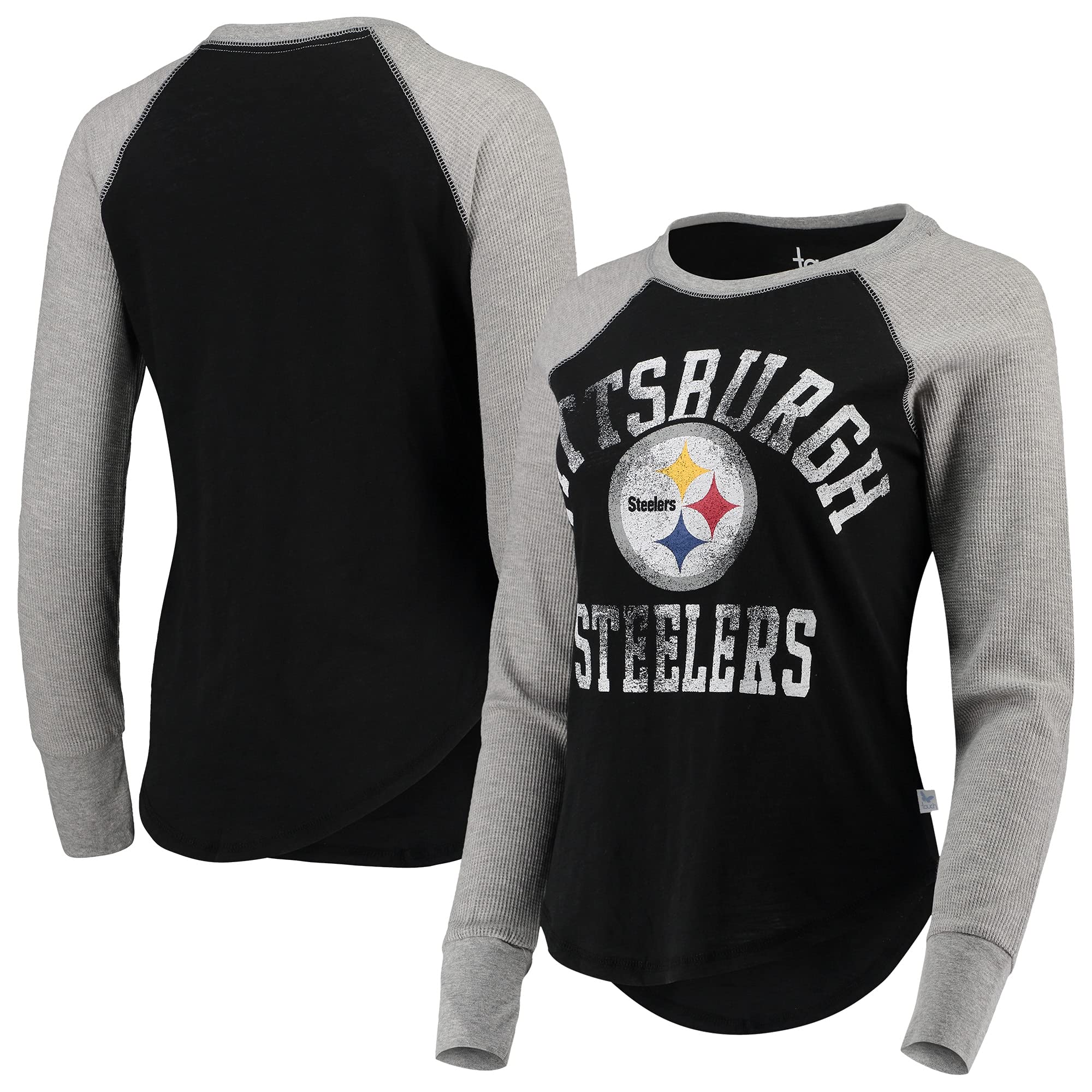 Alyssa Milano NFL Waffle Raglan Long Sleeve T-Shirt for Women - Soft & Comfortable Football Fan Tee - Perfect for Game Day, Casual Wear & Sports Events