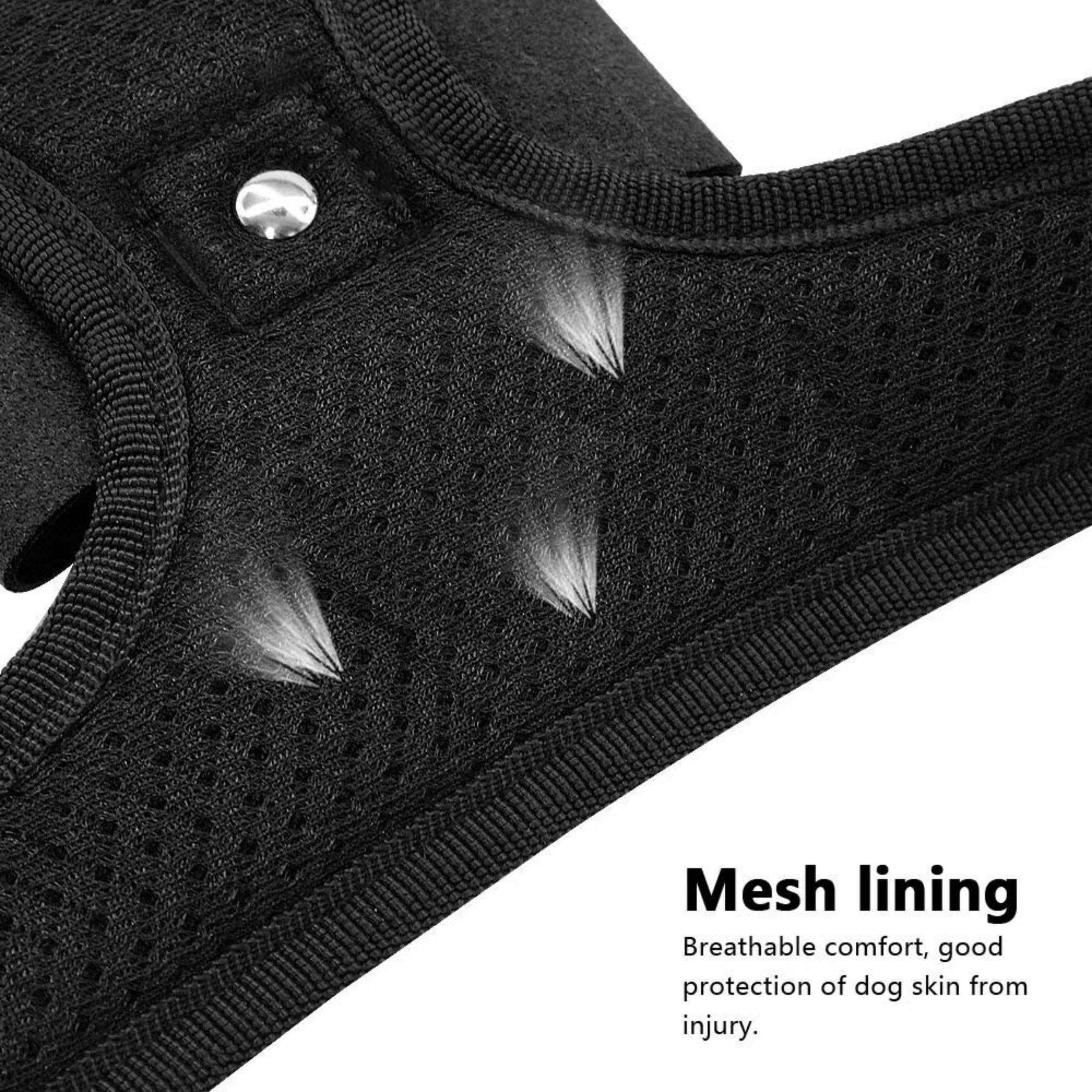 Beirui Soft Fleece Padded Dog Harness for Small & Medium Dogs - Sparkly Rhinestone Vest with Bow Tie - Reflective Safety Puppy Harness for Walking, Parties & Outdoor Adventures (Black, Large) - Perfect for Daily Walks, Pet Events & Special Occasions