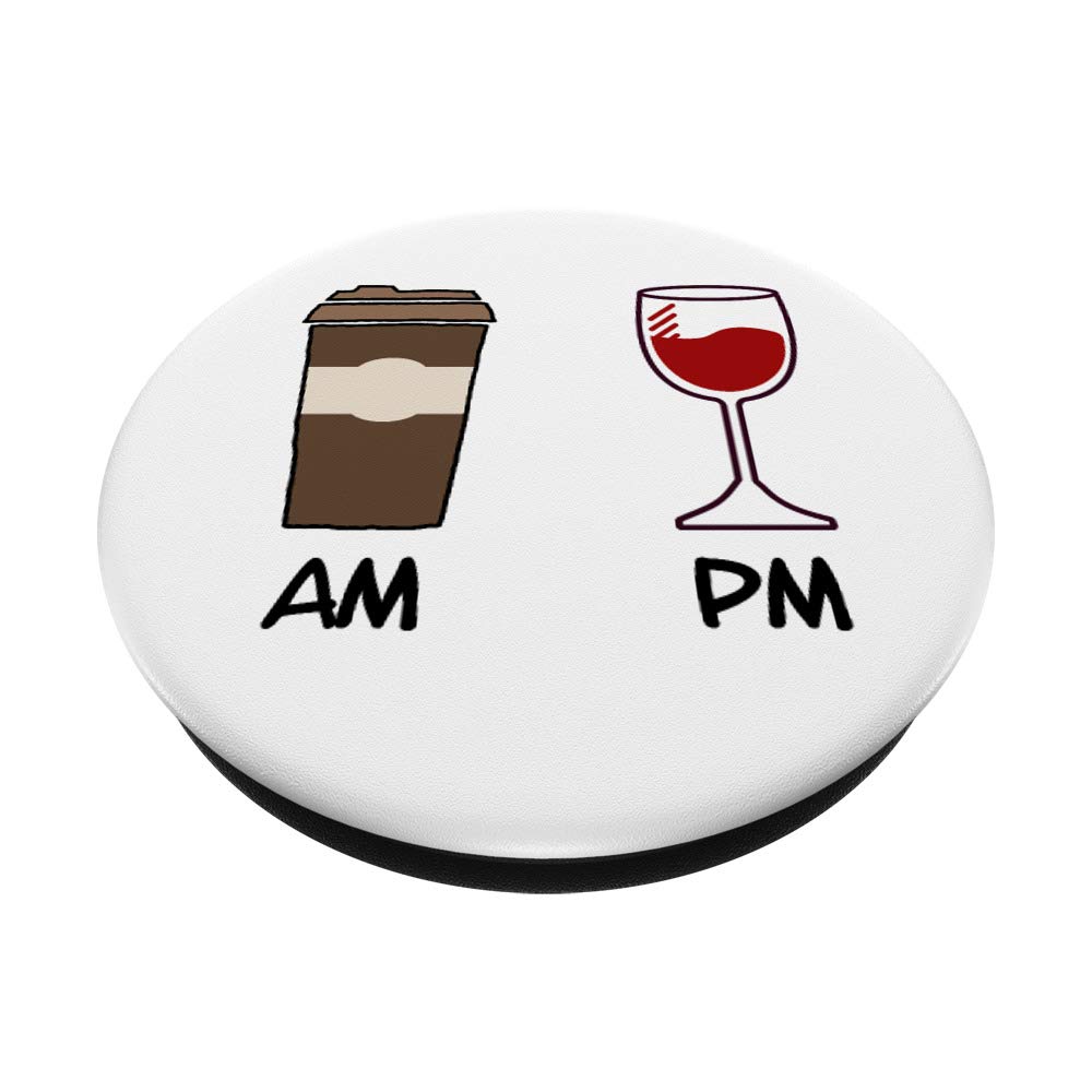 AM Coffee PM Wine PopSockets PopGrip - Swappable Phone & Tablet Grip for Coffee and Wine Lovers | Perfect for Work, Travel, and Daily Use