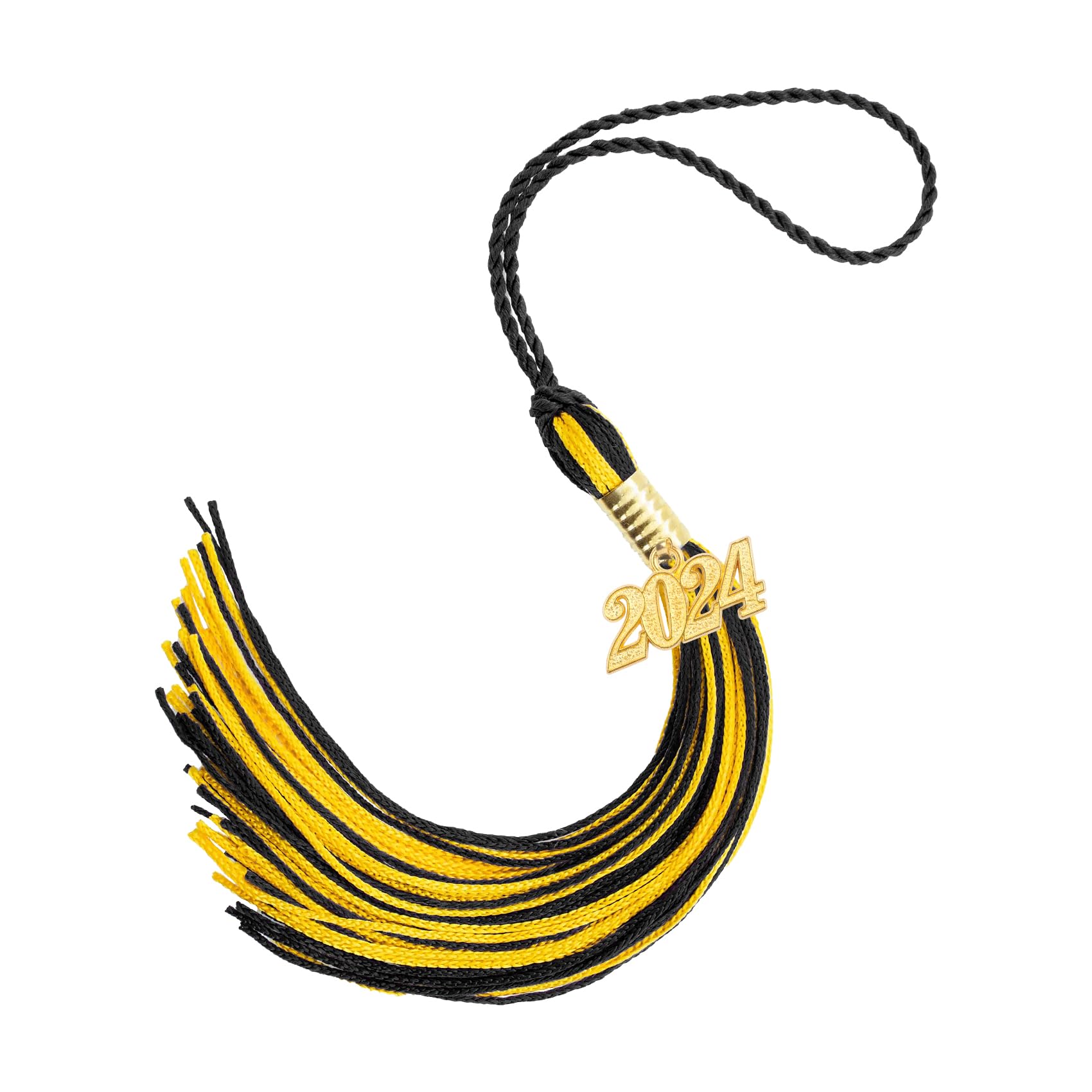 2024 Graduation Tassel & Cap Decorations - Black Gold High School Graduation Party Supplies, Commencement Accessories for Gifts (Perfect for Graduation Ceremonies, Photo Props & Celebration Decor)