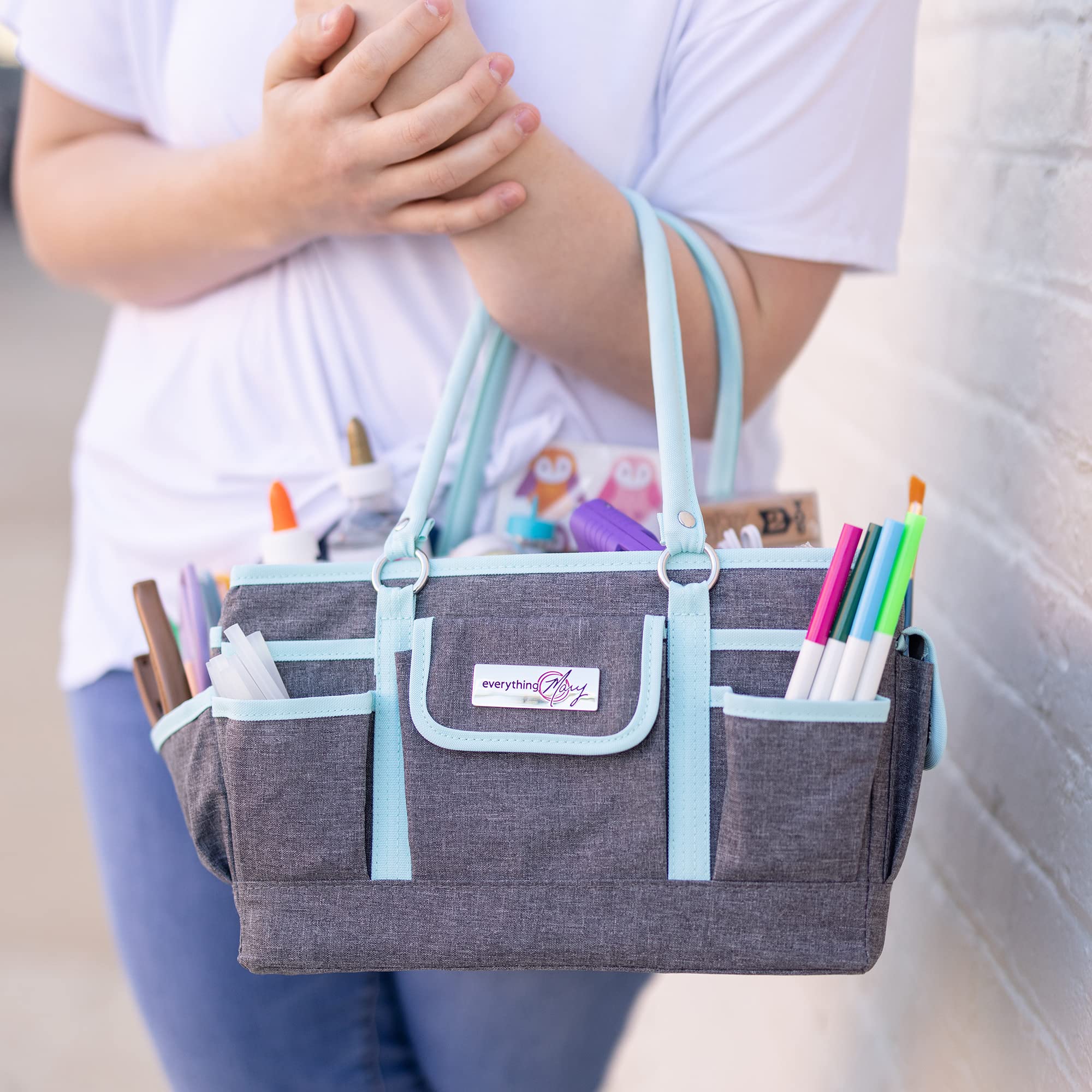 Everything Mary Deluxe Collapsible Storage Organizer with Handles - Multi-Purpose Foldable Tote for Diapers, Toys, Office Supplies & Home Organization | Perfect for Nursery, Travel, Craft Room & Daily Essentials