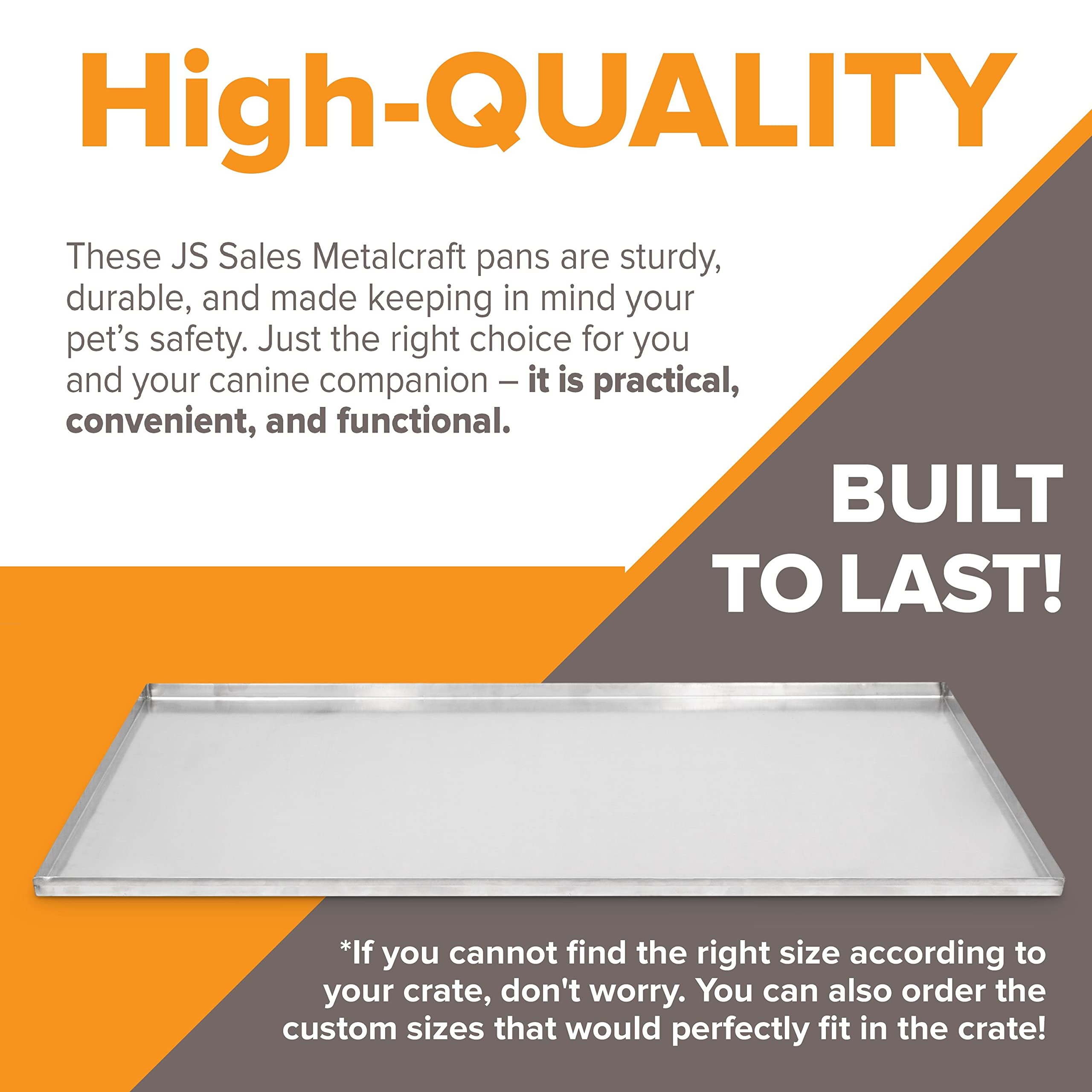 Premium Stainless Steel Dog Crate Tray Replacement Pan - 47