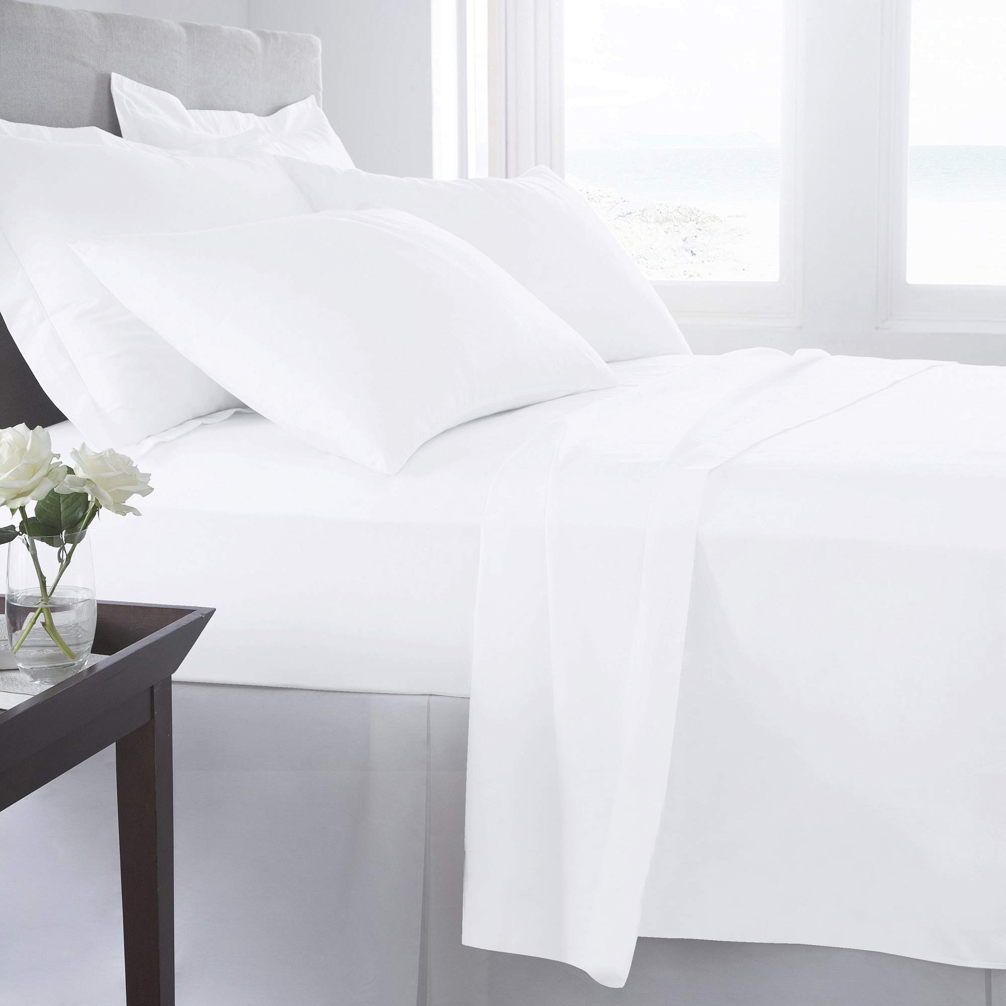 800 Thread Count 100% Cotton Bed Sheet Set - 4 Piece Luxury Twin Size Sheets with Deep Pocket (Fits 21