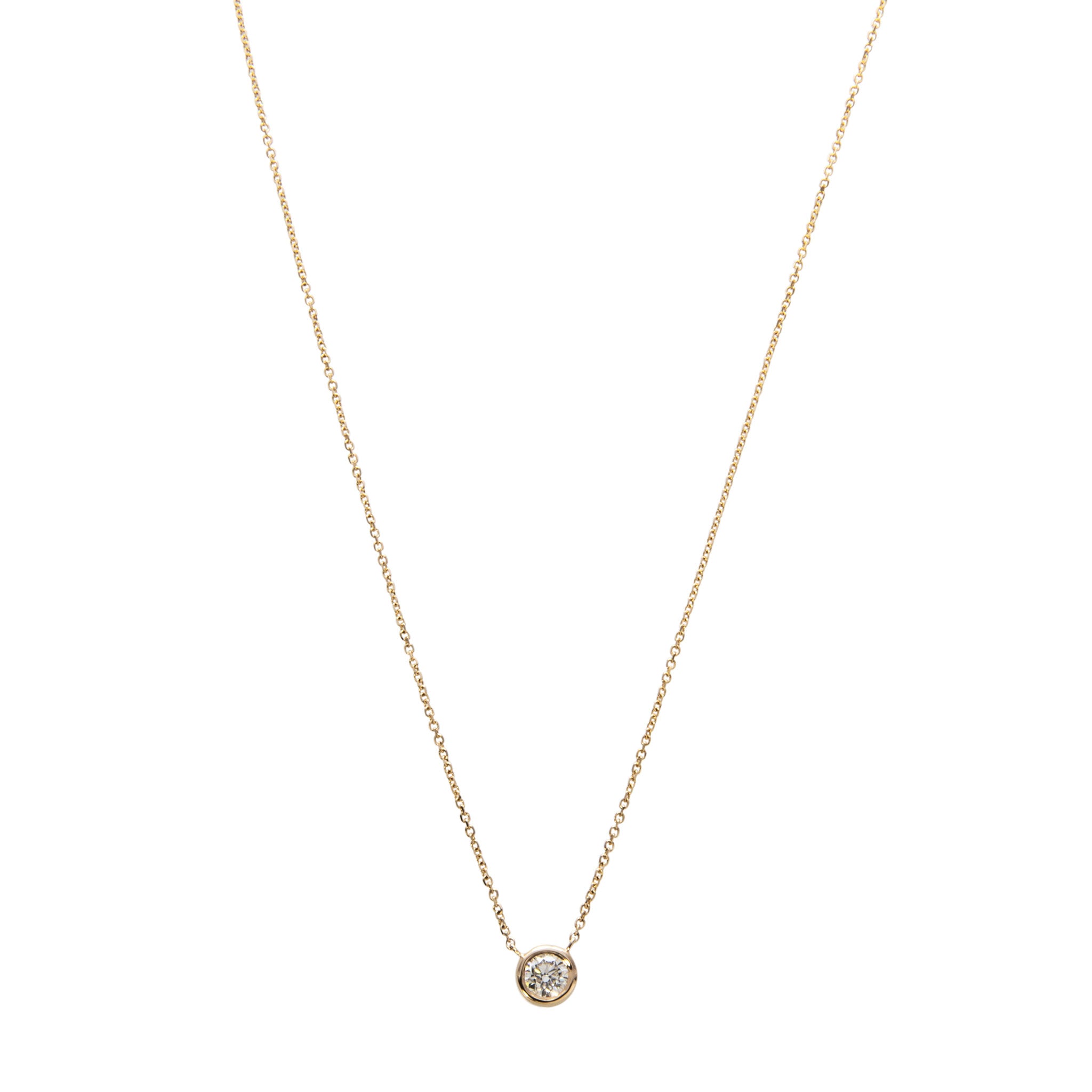 0.50 Carat Diamond Solitaire Bezel Pendant Necklace in 14K Yellow Gold - Elegant Jewelry Gift for Women, Perfect for Anniversaries & Special Occasions