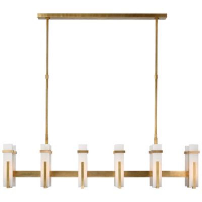 Alabaster Ian K Fowler Malik Large Linear Chandelier - Modern Crystal Ceiling Light Fixture for Dining Room, Living Room & Bedroom Lighting