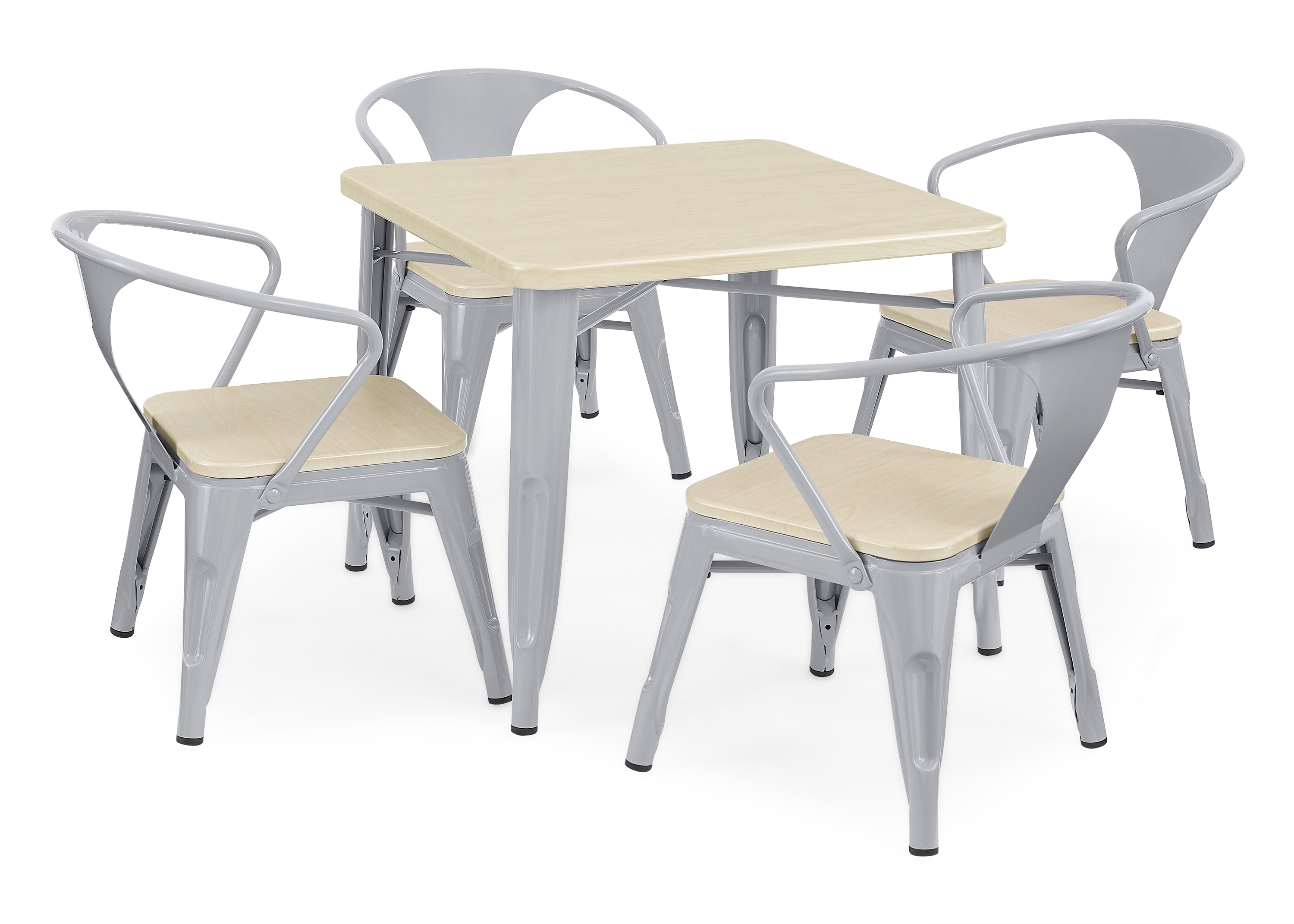 Modern Bistro Table and 4 Chairs Set - Outdoor/Indoor Patio Dining Furniture for Garden, Balcony, and Small Spaces