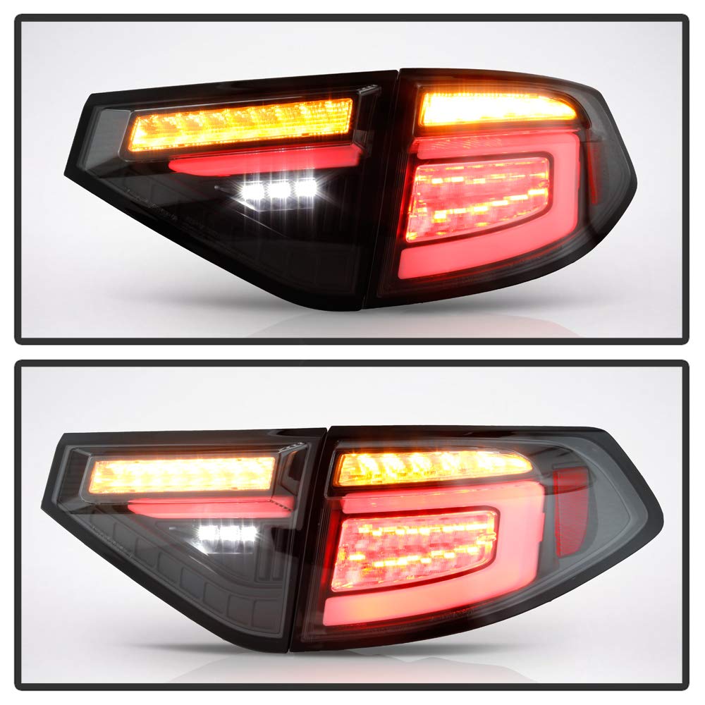 ACANII LED Tail Lights for 2008-2014 Subaru Impreza WRX Hatchback - Black Housing Sequential Turn Signal Lights Assembly Set | Enhanced Visibility & Style Upgrade for Night Driving