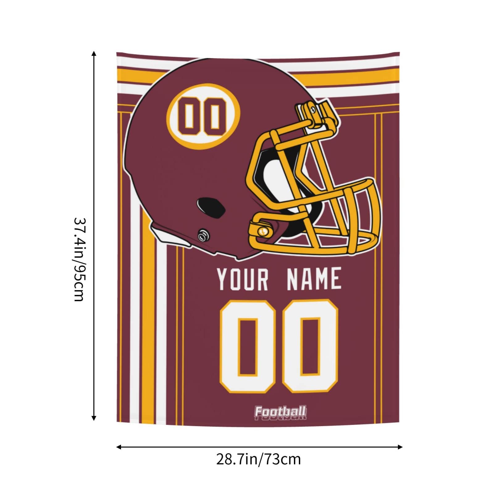 Custom Washington Tapestry Wall Art - Personalized Name & Number Gifts for Men, Sports Fans - Perfect for Home Decor, Game Room, Dorm & Fan Cave