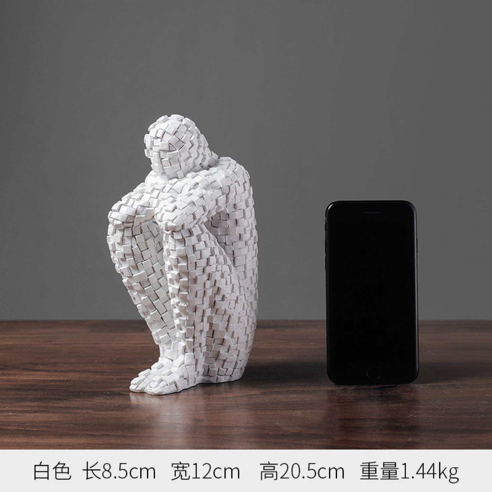 KKONION Thinker Statue Sculpture - Resin Nordic Home Decor, Personalized Character Decoration, Creative Gift for Office Desk, Bookshelf & Living Room Decor